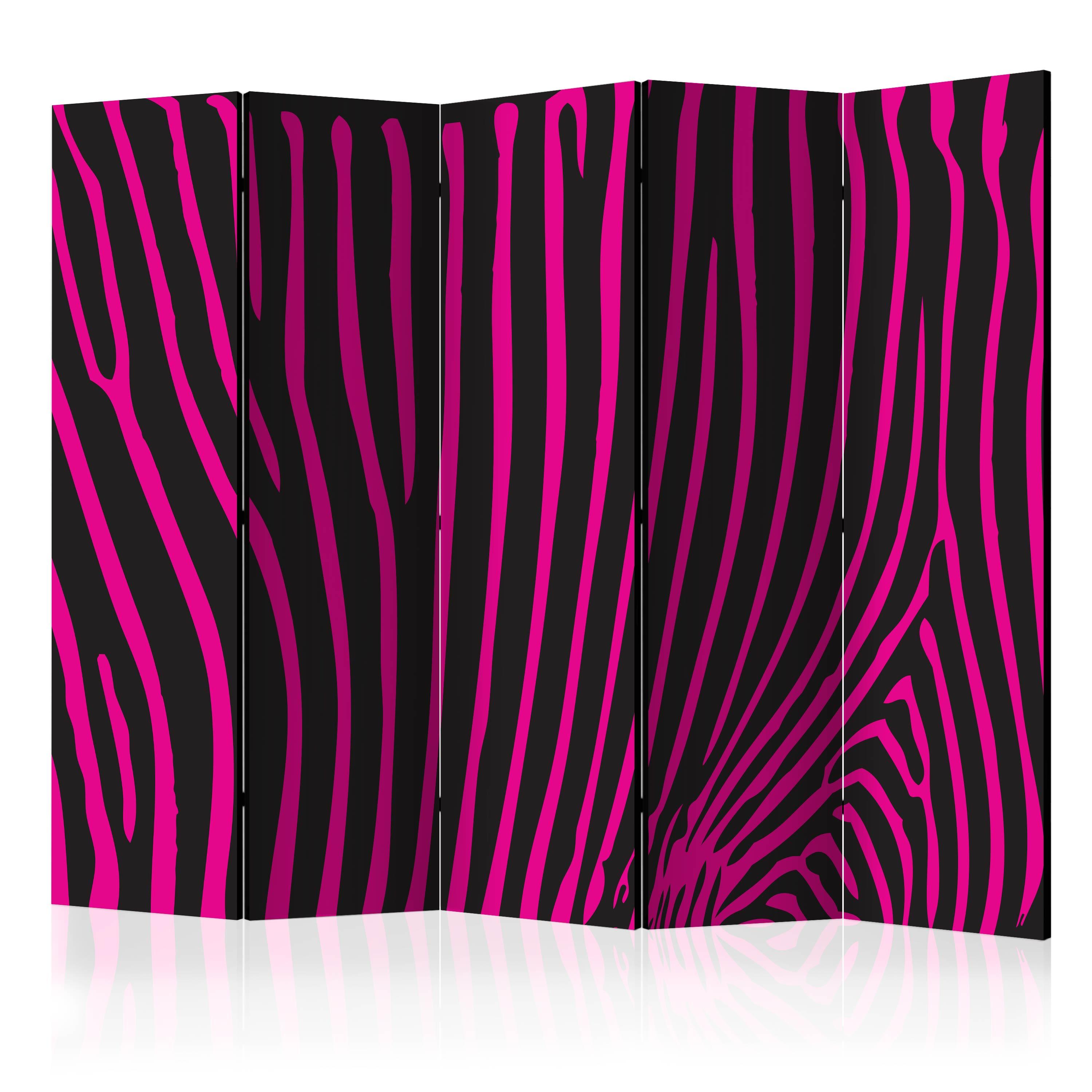 Skærmvæg - Zebra pattern (violet) II - 225 x 172 cm - Dobbeltsiddet