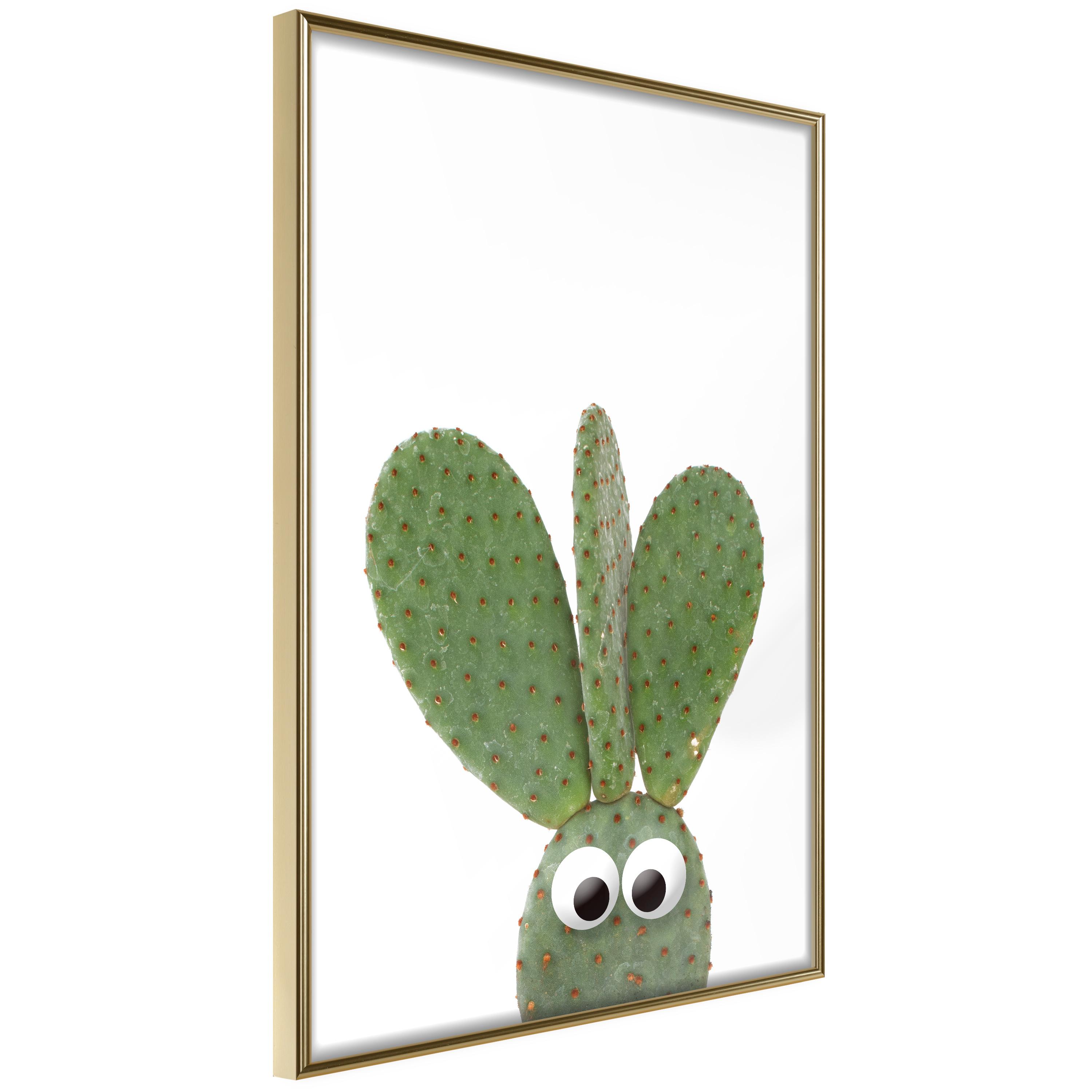 Plakat - Ear Cactus - 20 x 30 cm - Guldramme billede