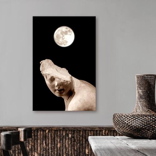 Billede - Moon and Statue (1 Part) Vertical