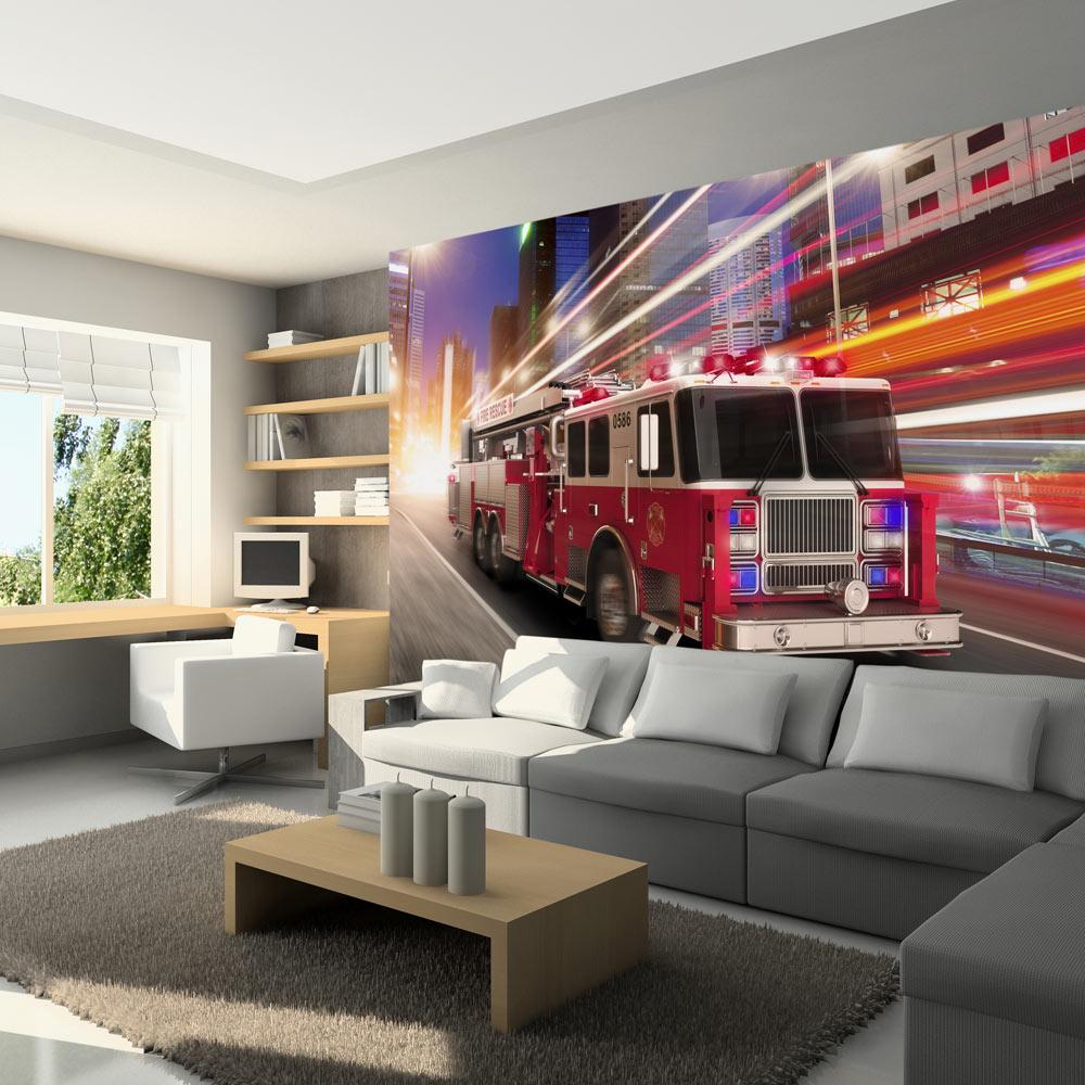 Fototapet - Fire truck - 400 x 280 cm - Standard billede