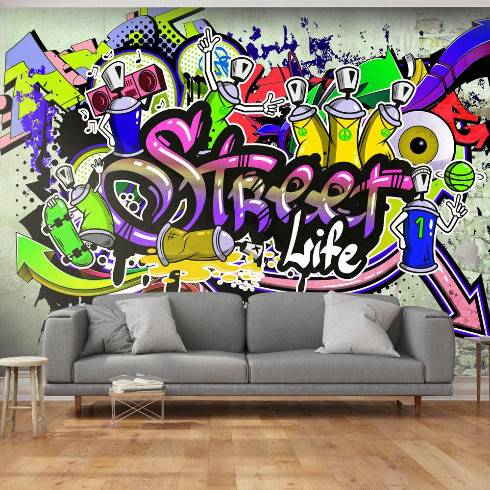 Fototapet - Colourful Cooperation - 392 x 280 cm - Selvklæbende billede