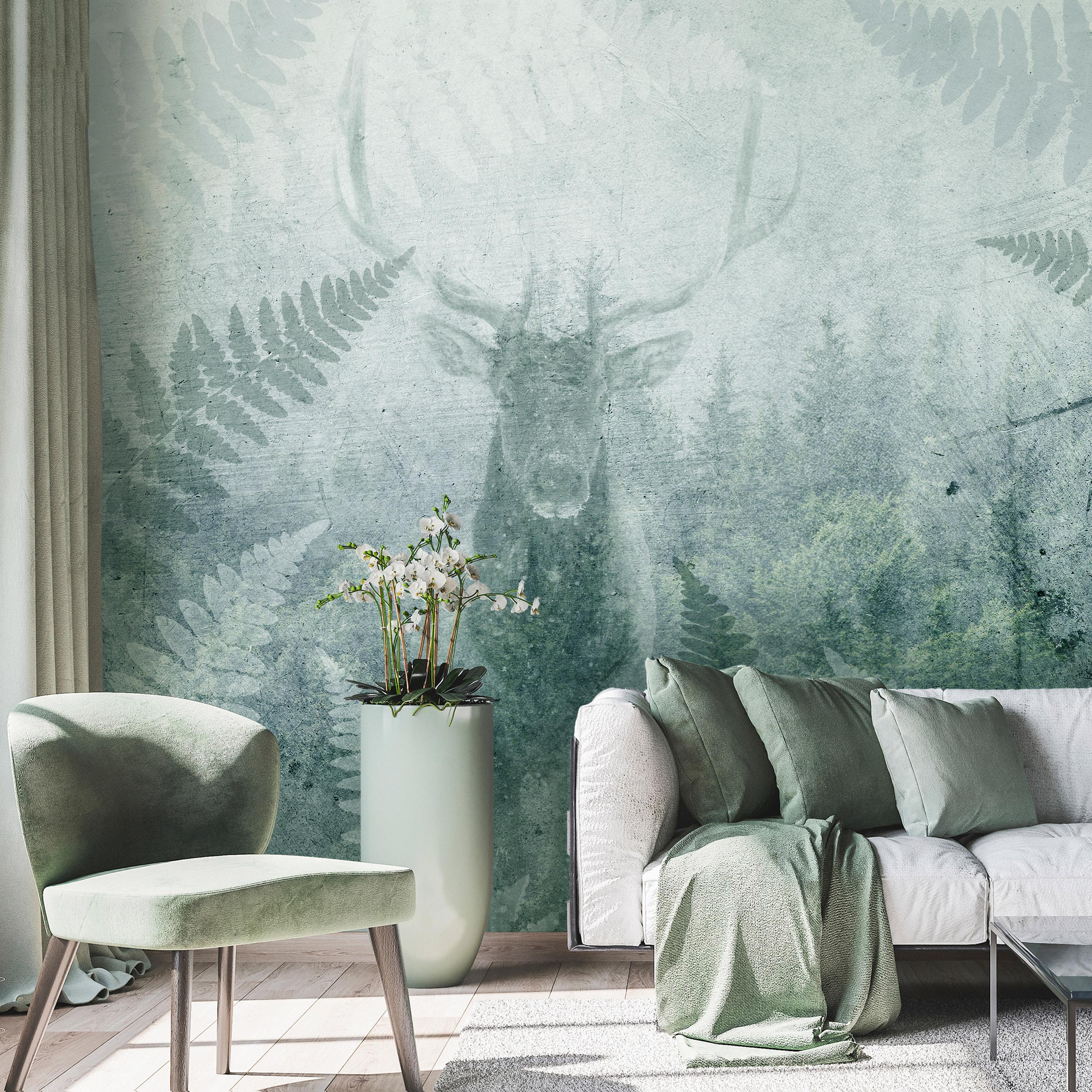 Fototapet - Deer in Ferns - Third Variant - 250 x 175 cm - Standard billede