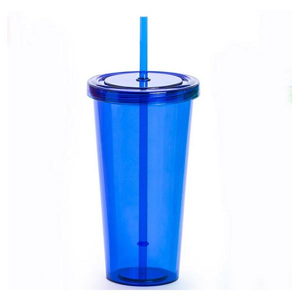 Kop med Sugerør (750 ml) 144874 Blå