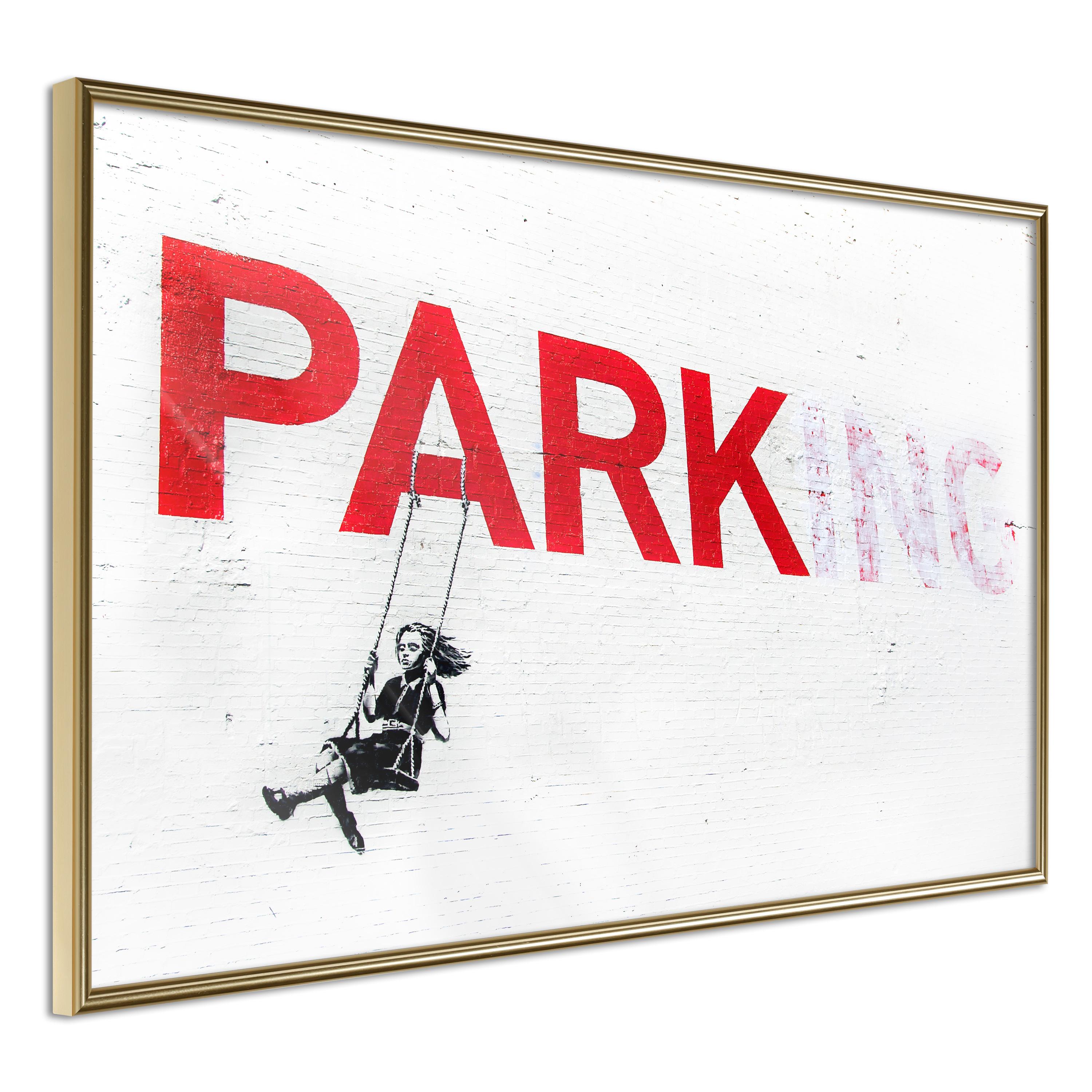 Plakat - Park-ing - 90 x 60 cm - Guldramme billede