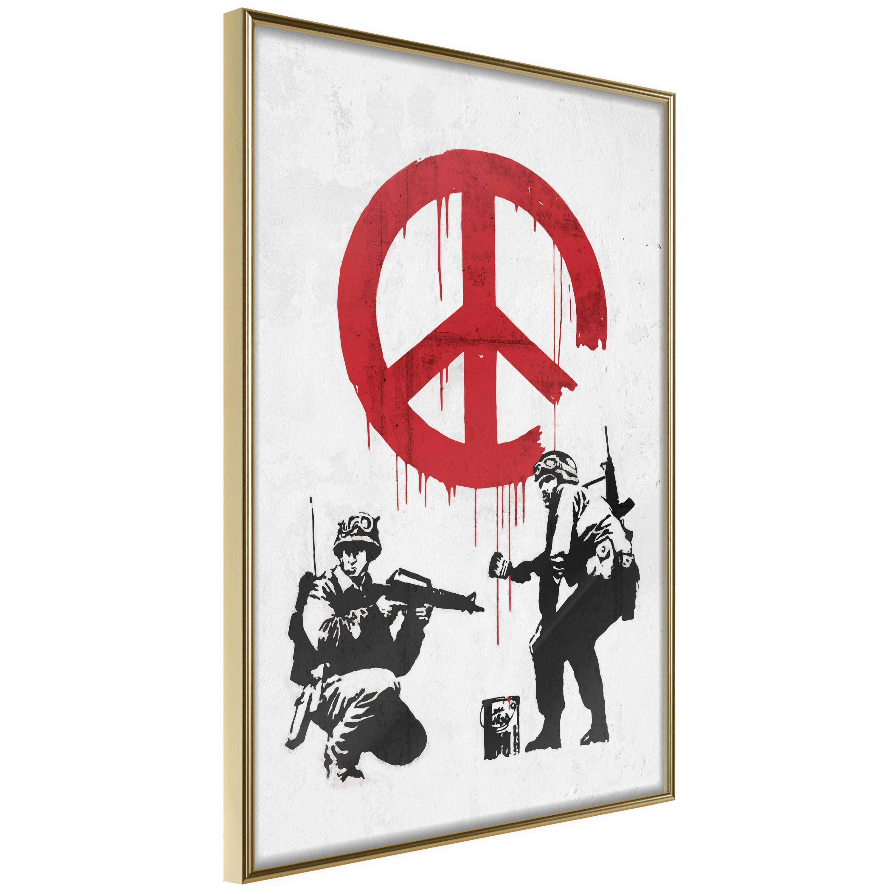 Plakat - War and Peace - 30 x 45 cm - Guldramme billede