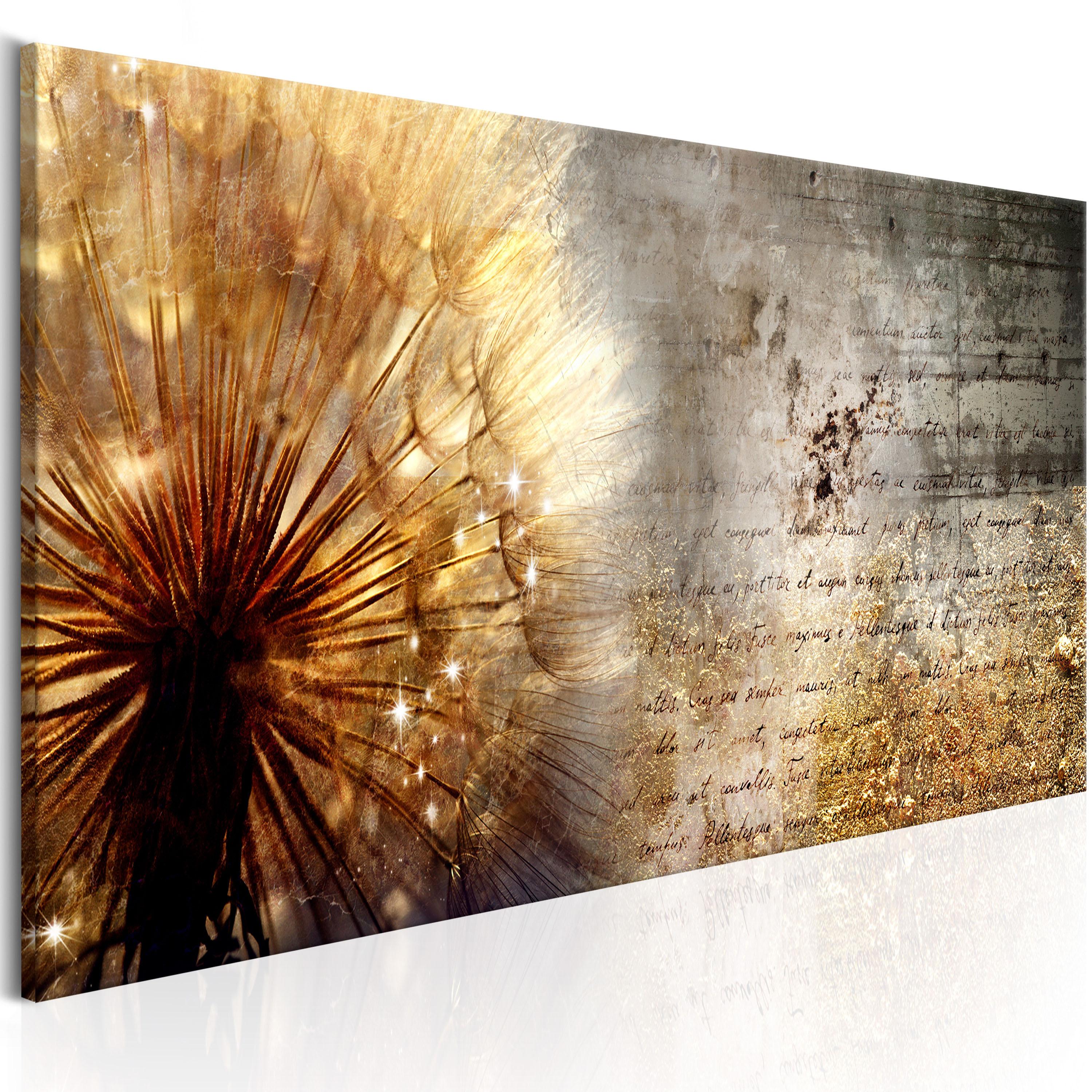 Billede - Golden Dandelion - 135 x 45 cm - Standard billede