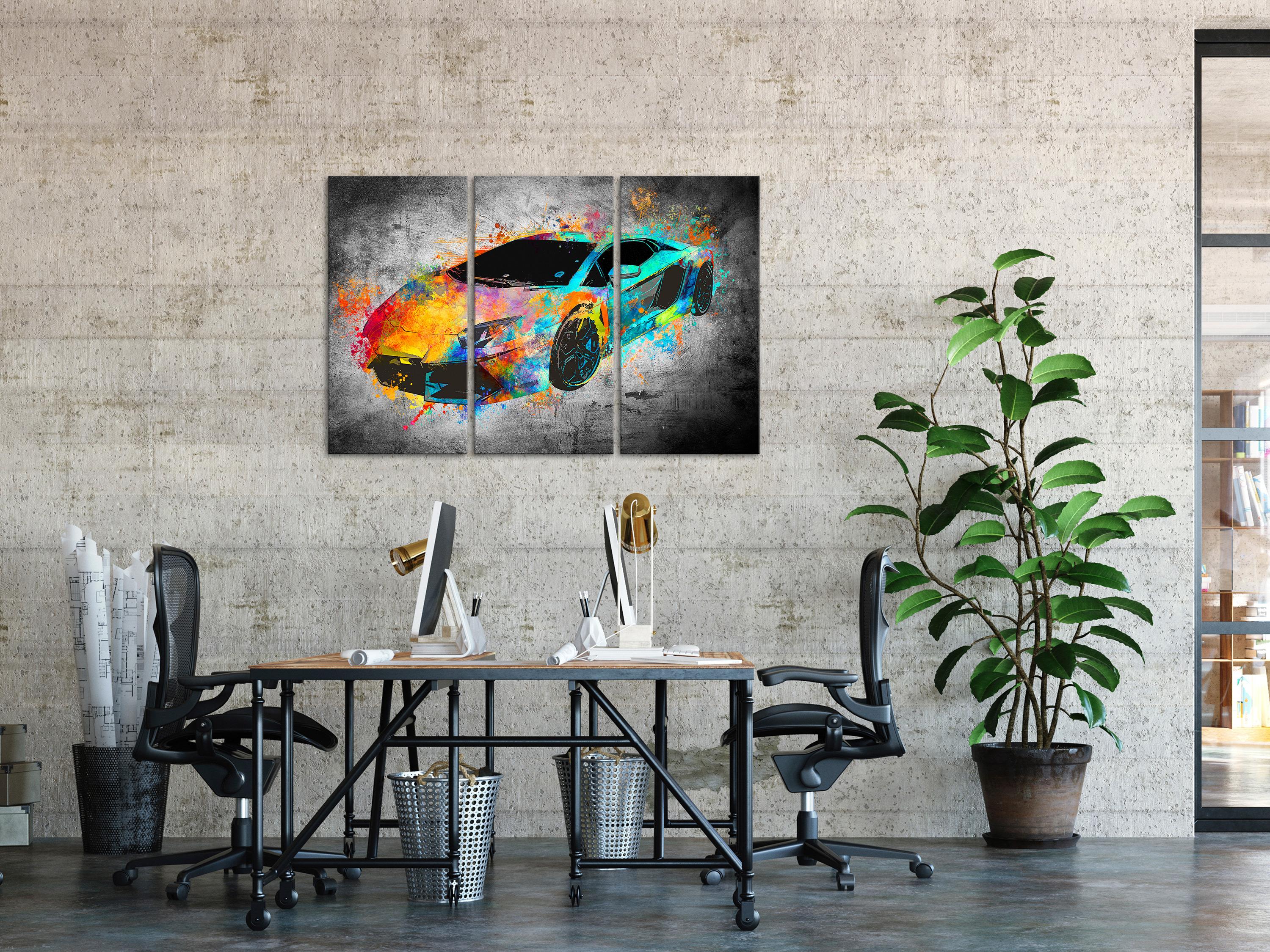 Billede - Aerodynamics (3 dele) - 60 x 40 cm - Premium Print billede