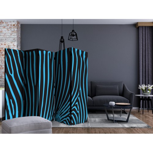 Skærmvæg - Zebra pattern (turquoise) II
