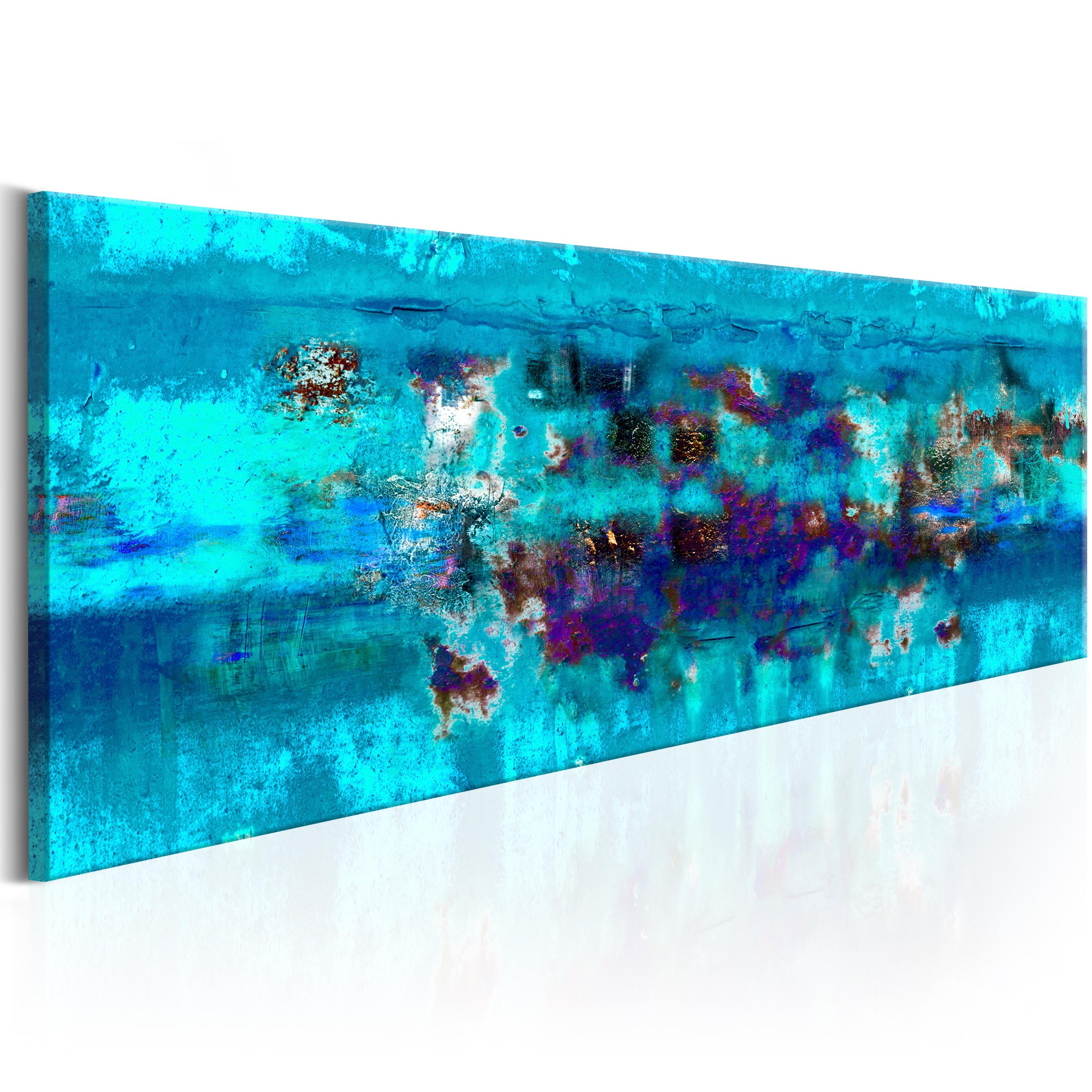 Billede - Abstract Ocean - 120 x 40 cm - På italiensk lærred billede
