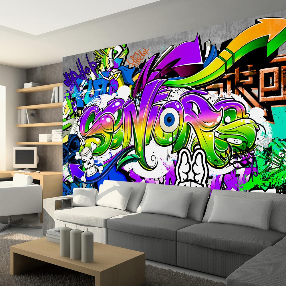 Fototapet - Words of City - 392 x 280 cm - Selvklæbende billede