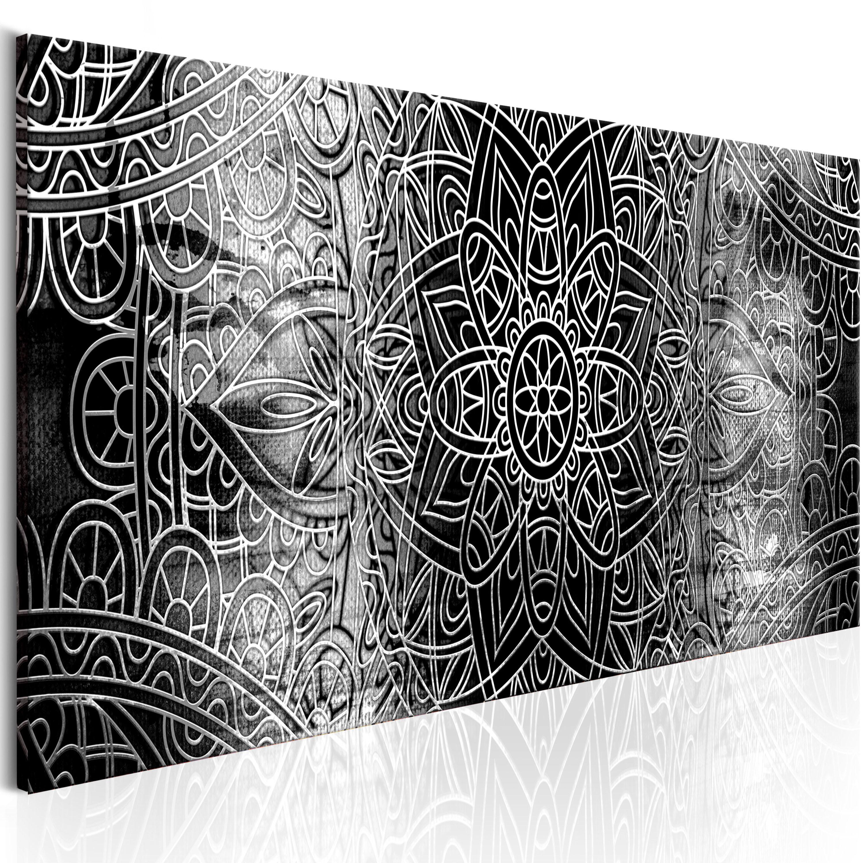Billede - Mandala: Grey Depths - 150 x 50 cm - Premium Print billede