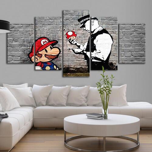 Billede - Super Mario Mushroom Cop (Banksy)