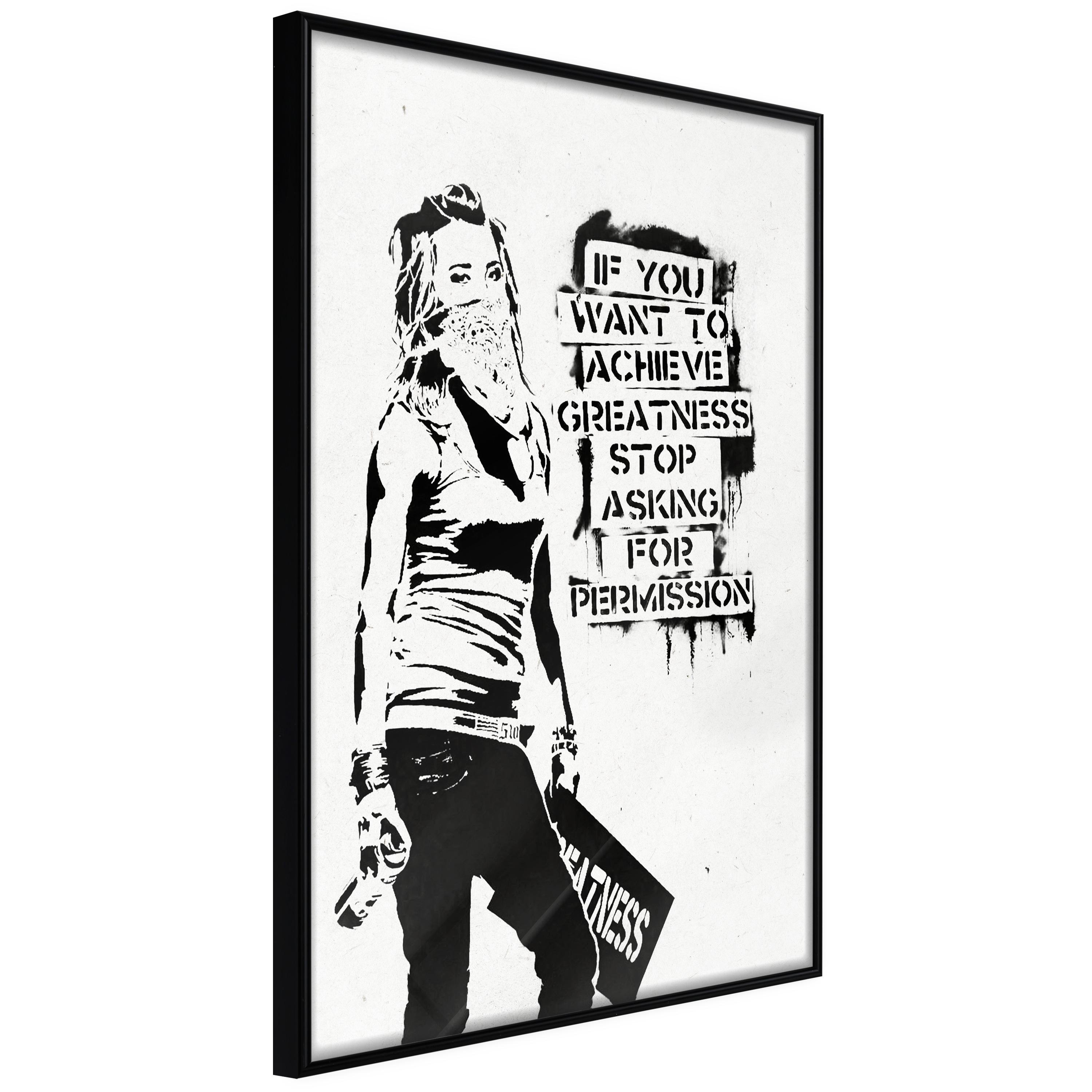 Plakat - Girl with Graffiti - 20 x 30 cm - Sort ramme billede