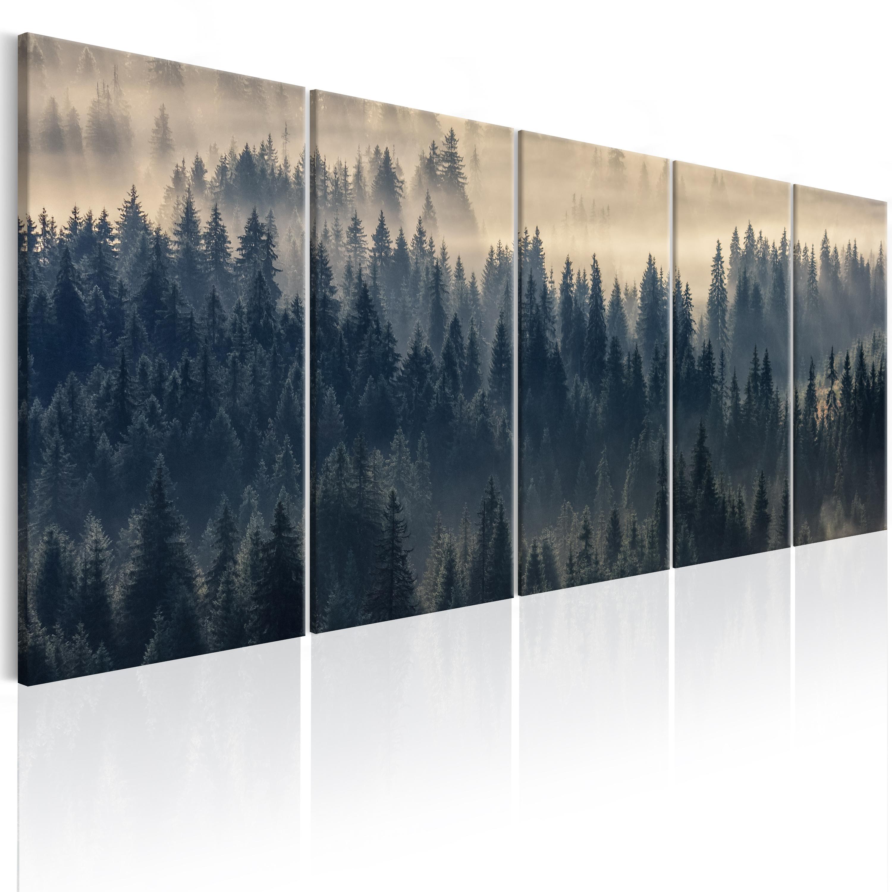 Billede - Fir in the Fog - 225 x 90 cm - Standard billede