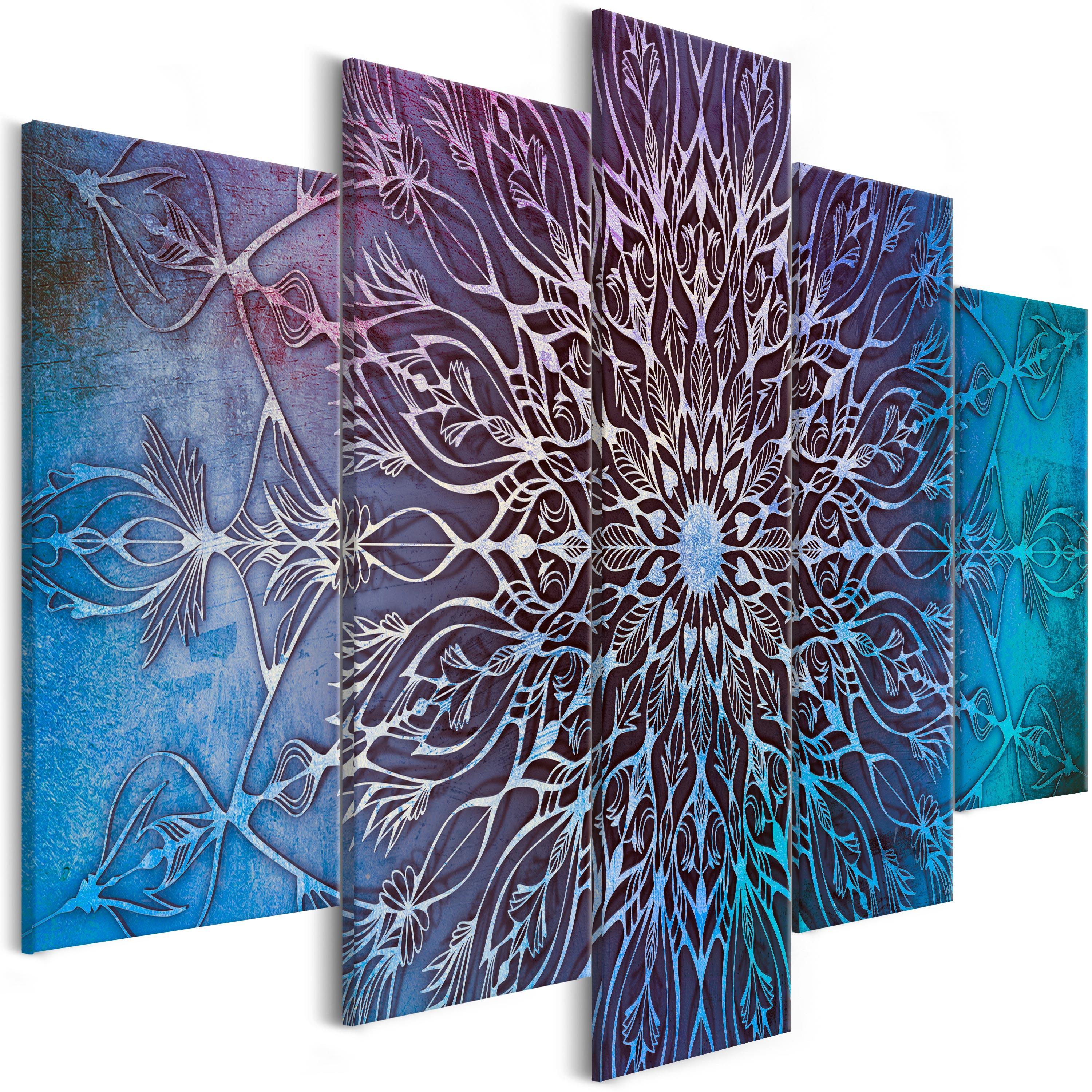 Billede - Center (5 dele) Wide Blue - 225 x 112.5 cm - Premium Print billede