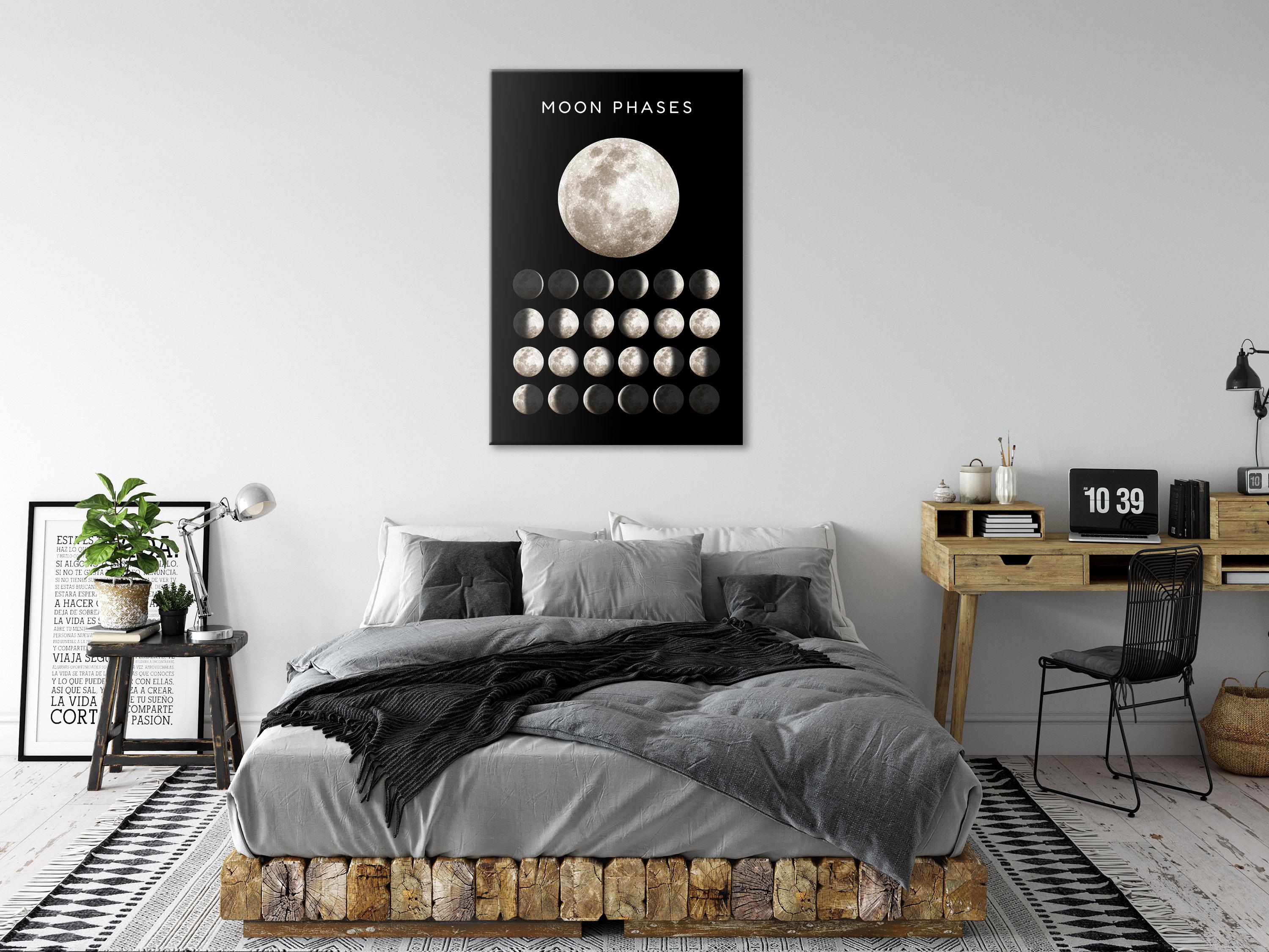 Billede - Moon Phases (1 Part) Vertical - 60 x 90 cm - På italiensk lærred billede