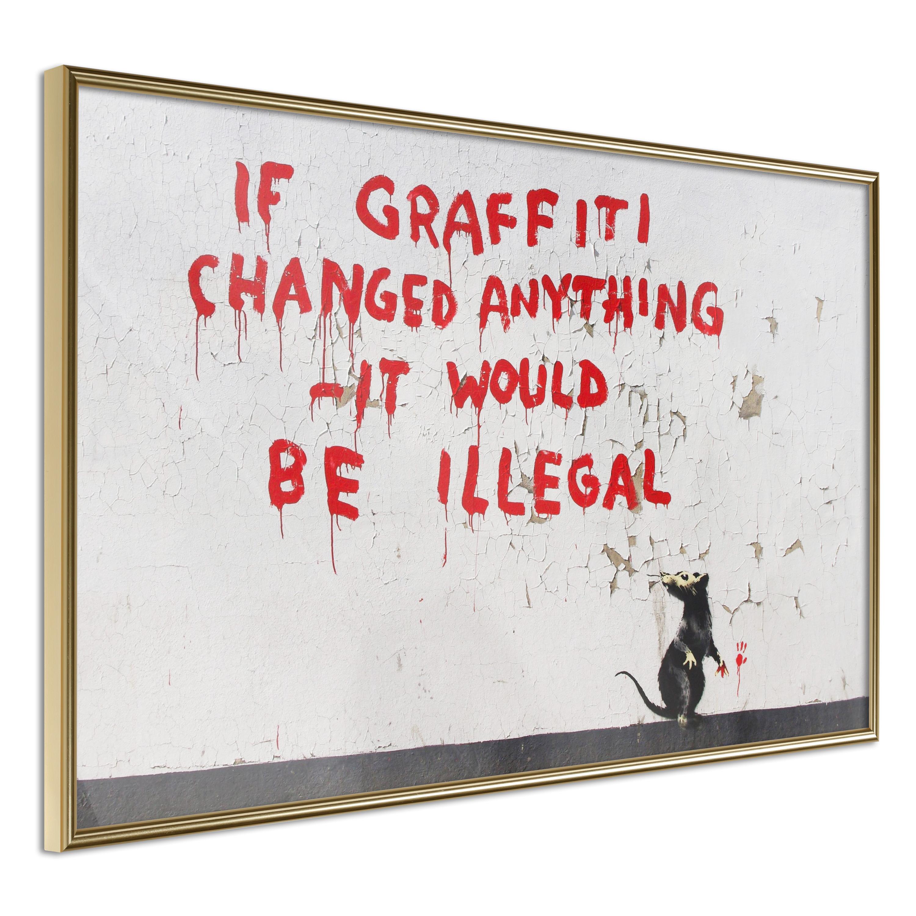 Plakat - Quotes Graffiti - 60 x 40 cm - Guldramme billede