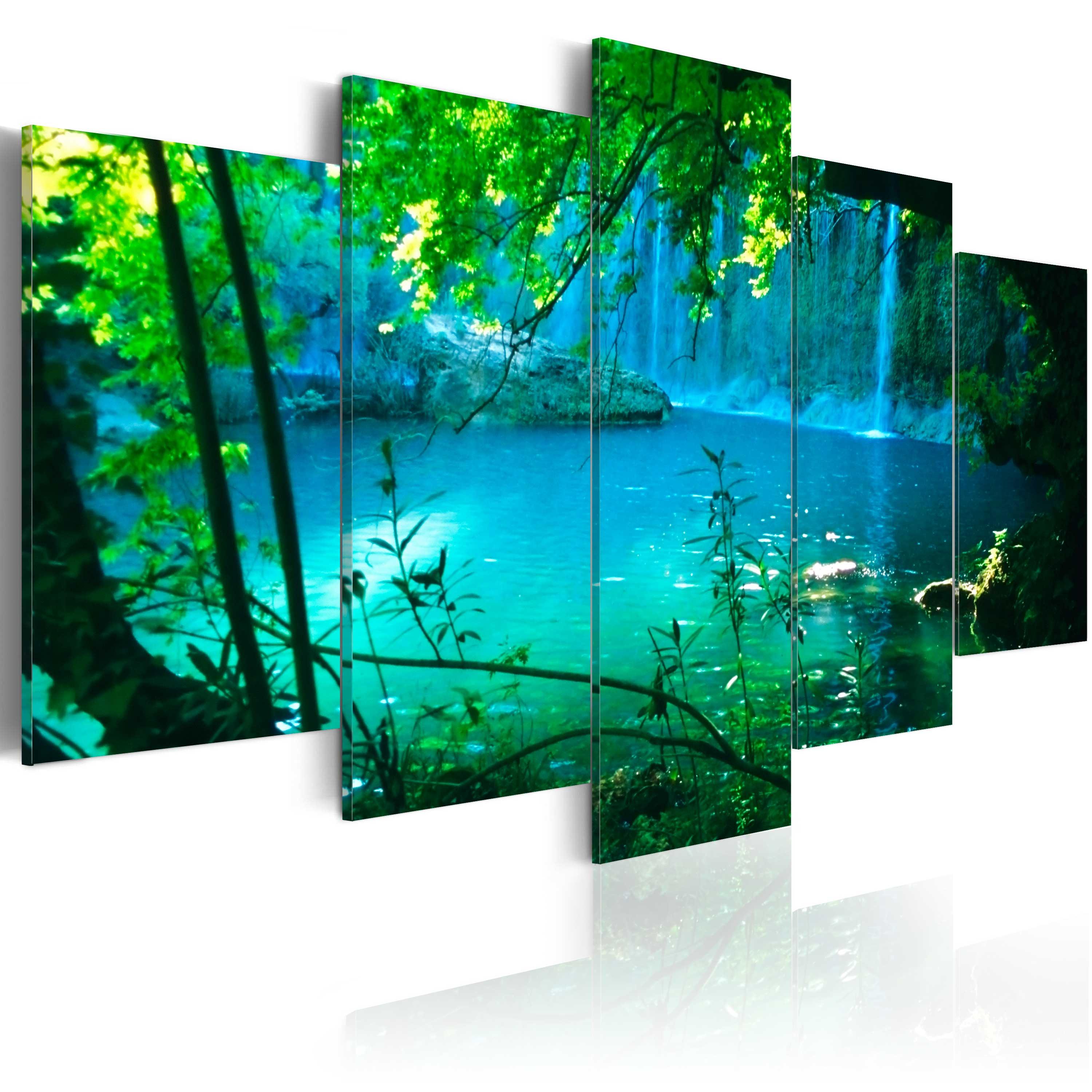 Billede - Turquoise seclusion - 225 x 112.5 cm - Premium Print billede