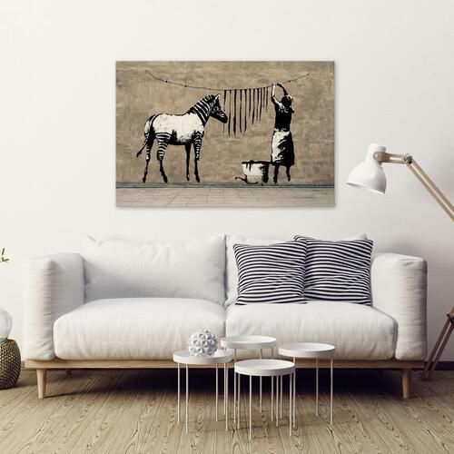 Billede - Banksy: Washing Zebra on Concrete (1 Part) Wide