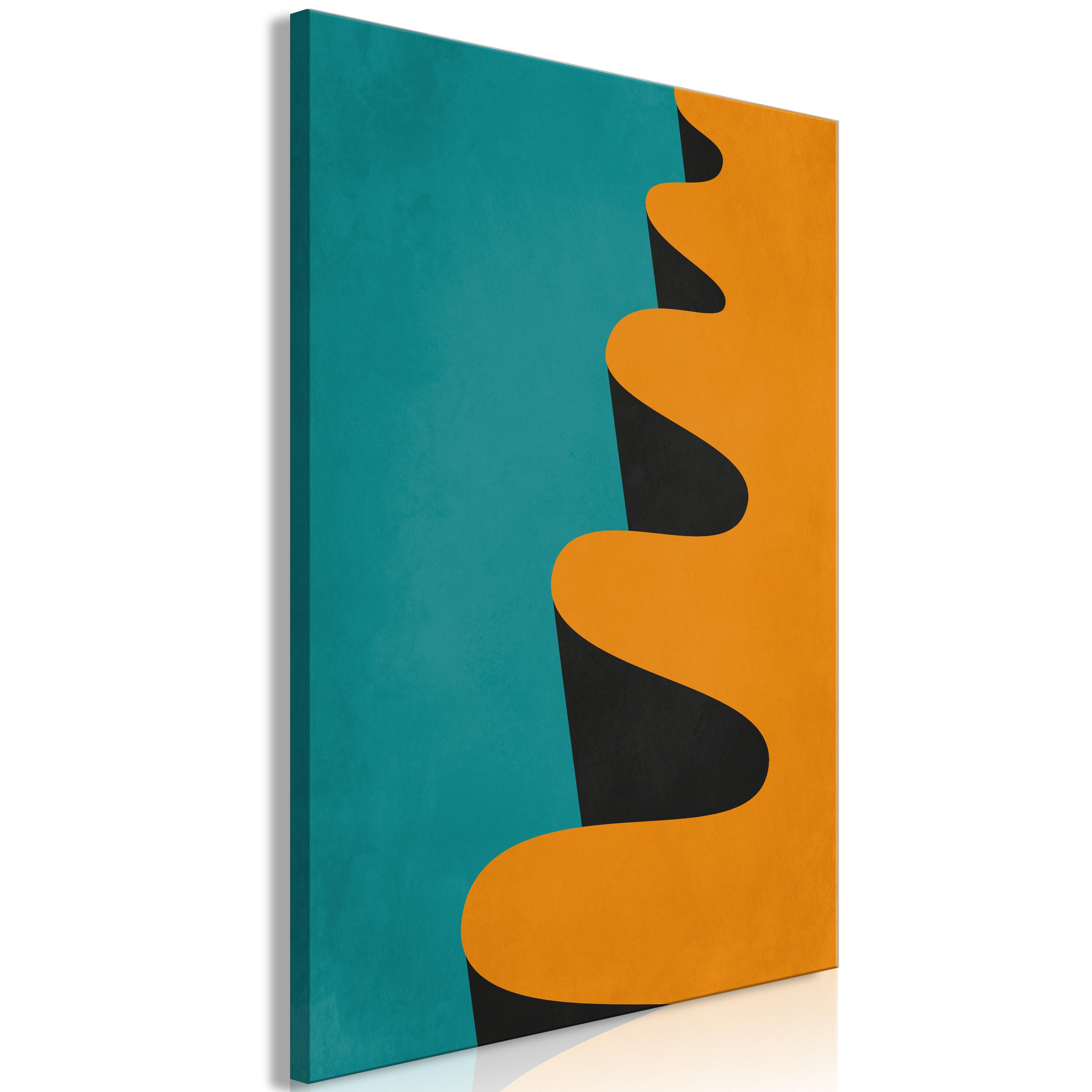 Billede - Orange Wave (1 Part) Vertical - 40 x 60 cm - Standard billede
