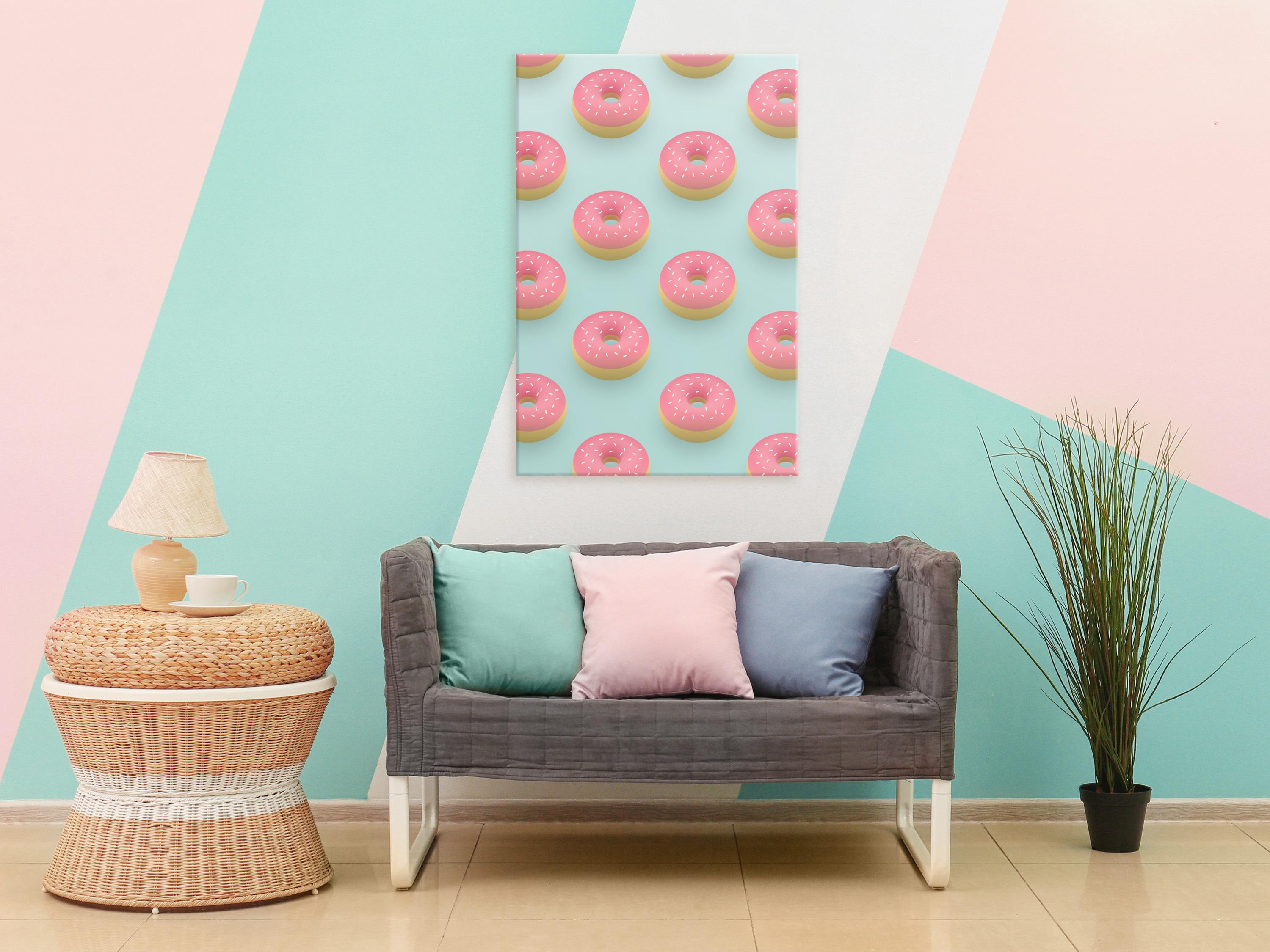 Billede - Pastel Donuts (1 Part) Vertical - 80 x 120 cm - Premium Print billede