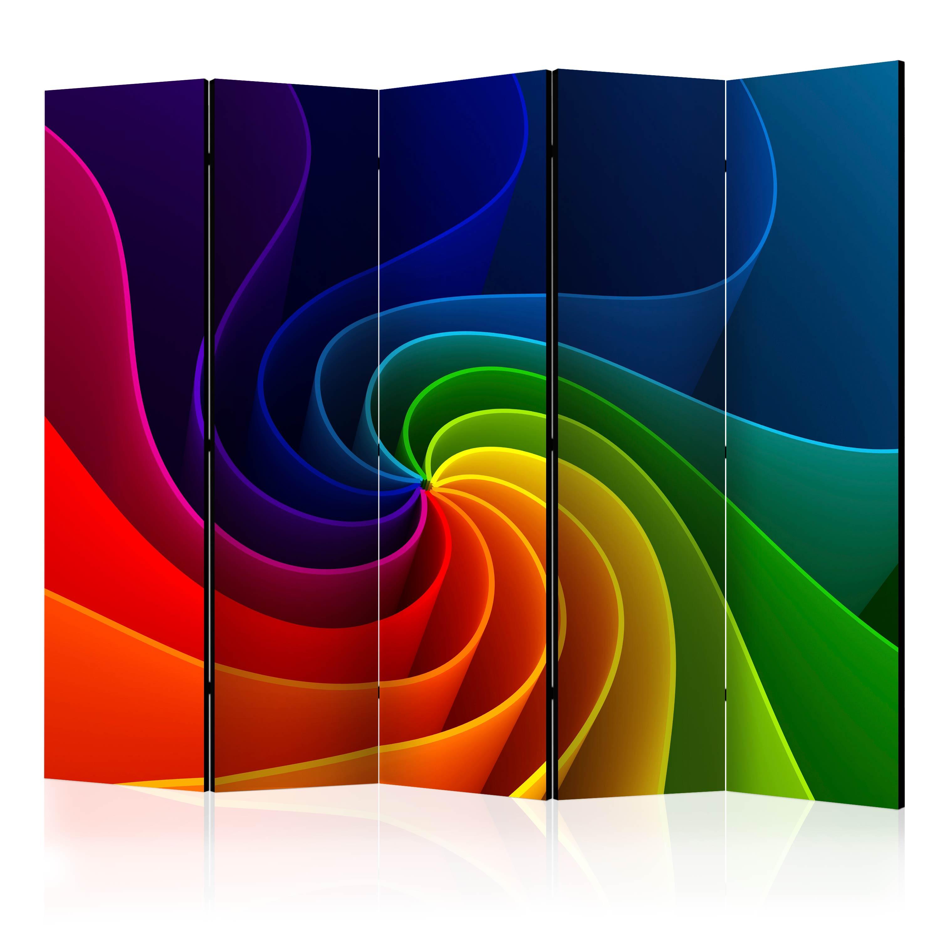 Skærmvæg – Colorful Pinwheel II – 225 x 172 cm – Dobbeltsidet