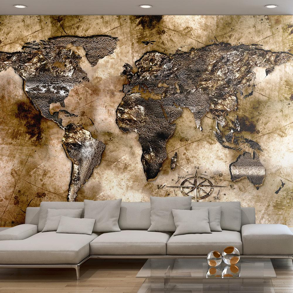 Fototapet - Old world map - 300 x 210 cm - Standard billede