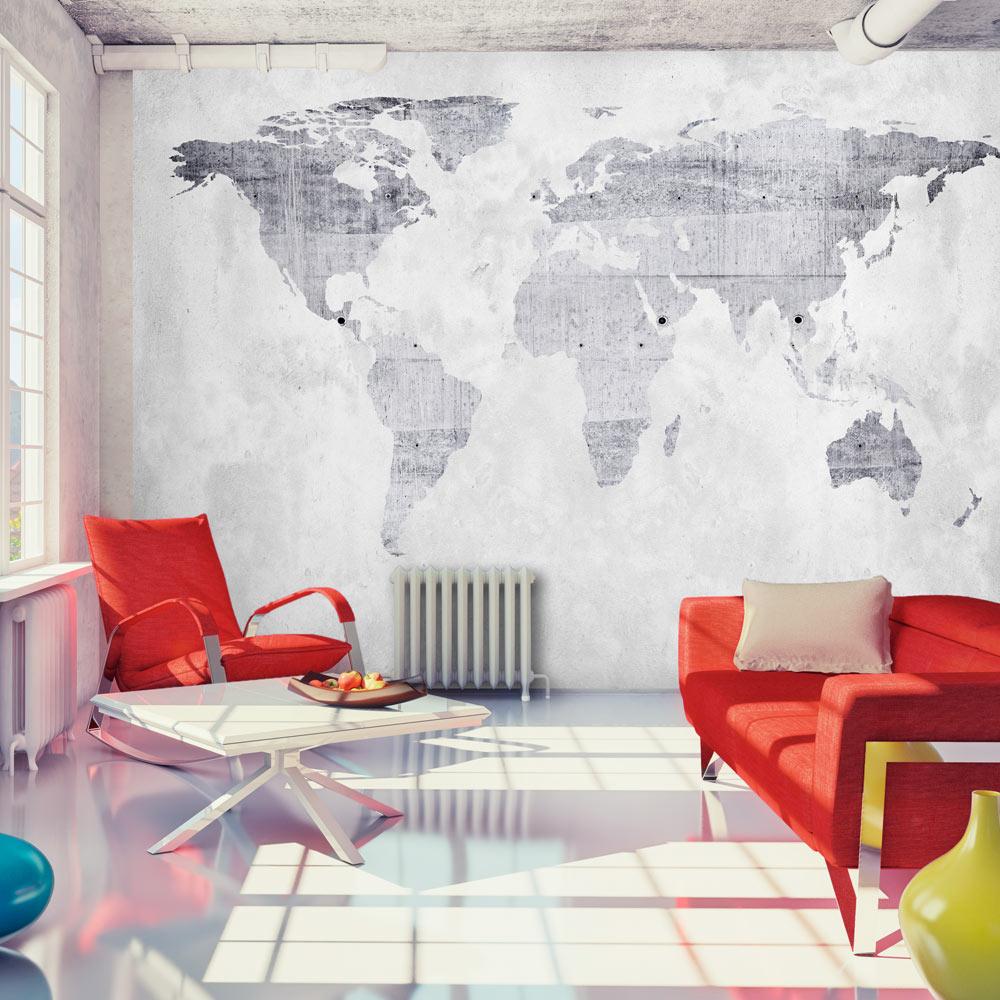 Fototapet - Concrete Map - 300 x 210 cm - Standard billede