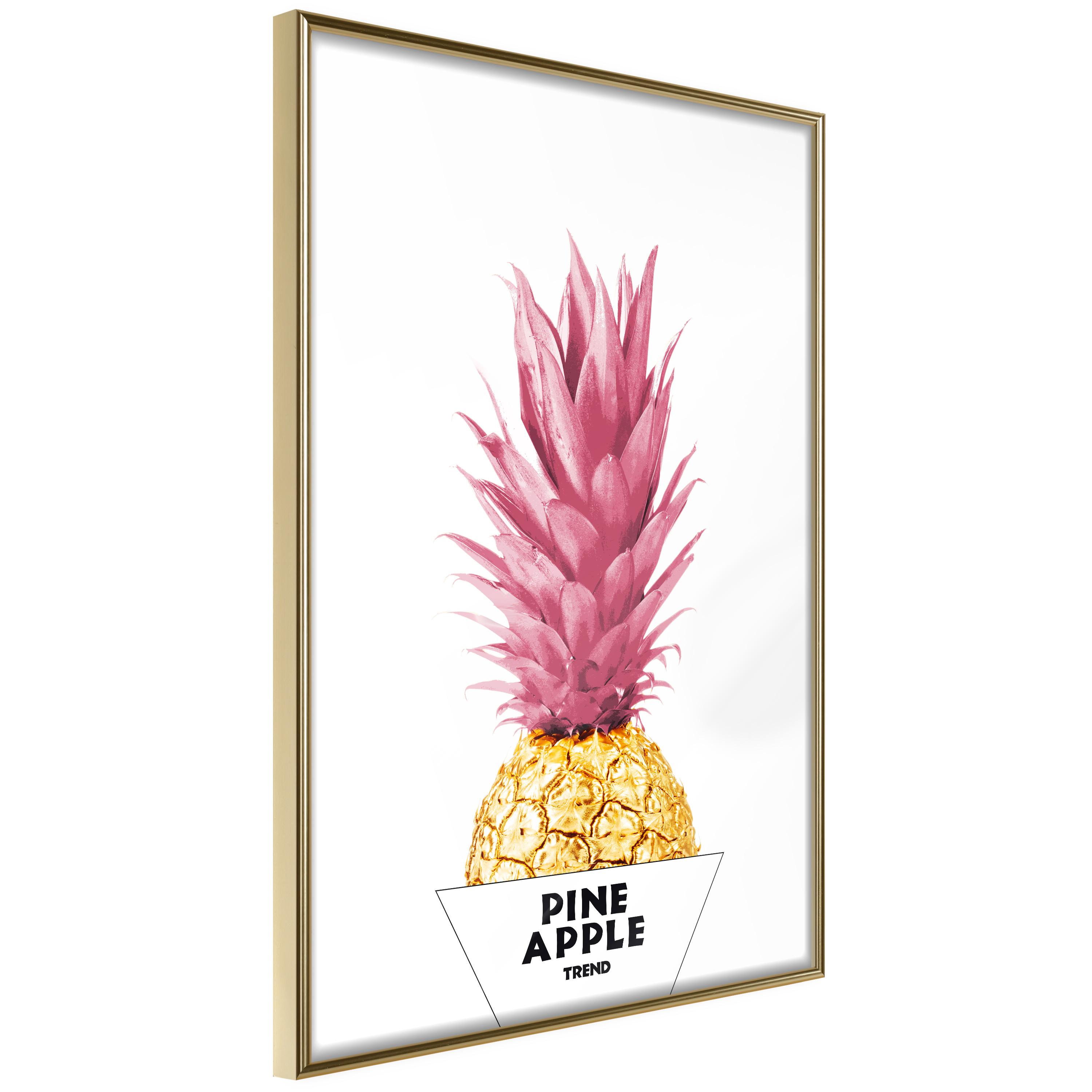 Plakat - Golden Pineapple - 20 x 30 cm - Guldramme billede