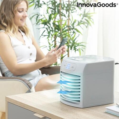 Bærbart mini fordampende klimaanlæg med LED Freezyq+ InnovaGoods