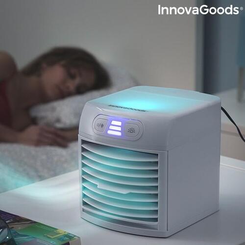 Bærbart mini fordampende klimaanlæg med LED Freezyq+ InnovaGoods