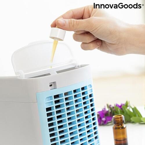 Bærbart mini fordampende klimaanlæg med LED Freezyq+ InnovaGoods