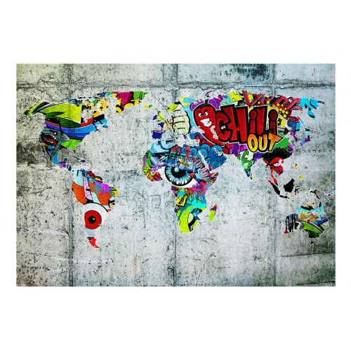 Fototapet - Map - Graffiti