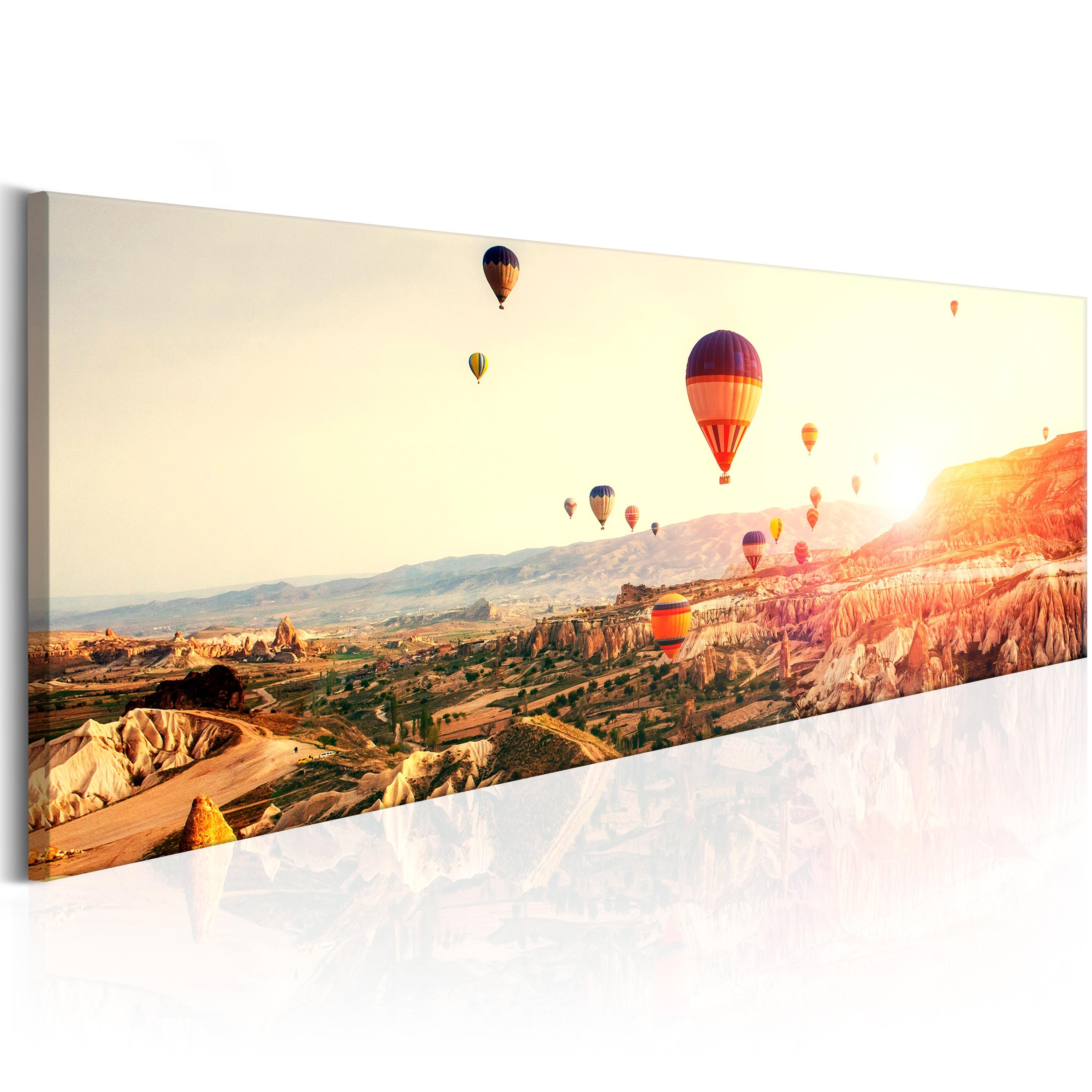 Billede - Balloon Rides - 120 x 40 cm - På italiensk lærred billede