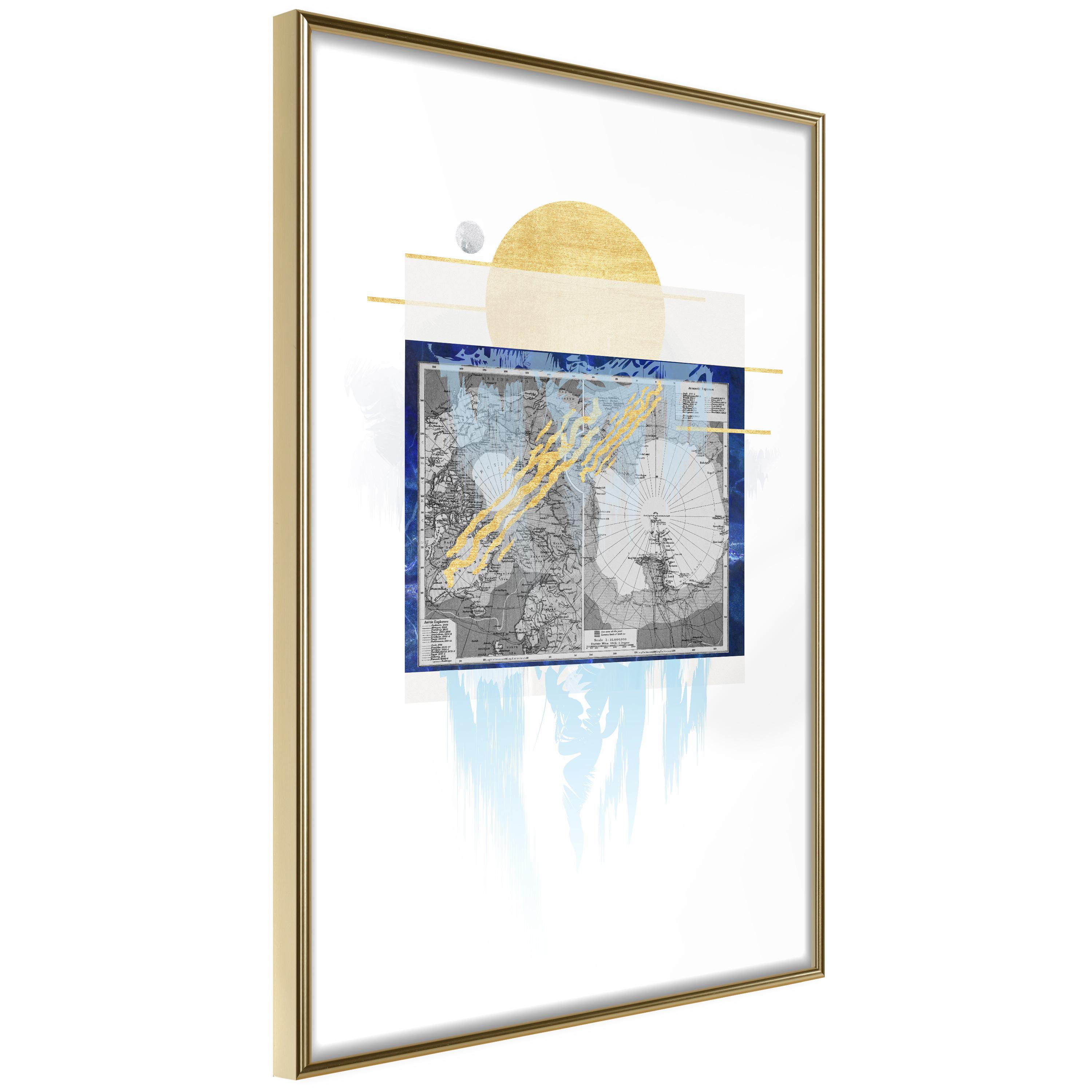 Plakat - Antarctica - 20 x 30 cm - Guldramme billede