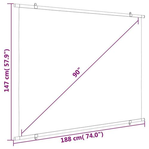 Projektorlærred 90" 4:3