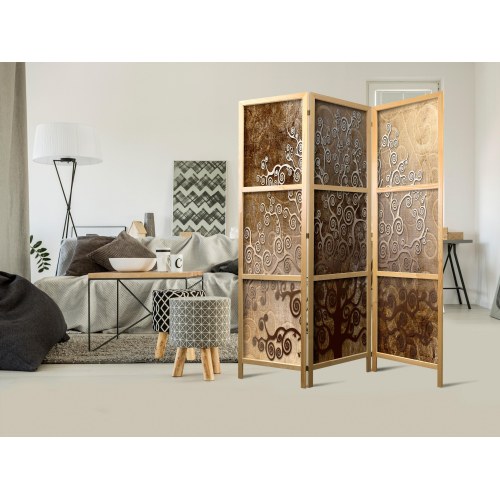 Japansk skærmvæg Golden Flourishes I 135 x 172 cm