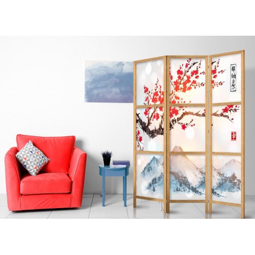 Japansk skærmvæg - Japanese Style: Fuji Mountain 135 x 161 cm