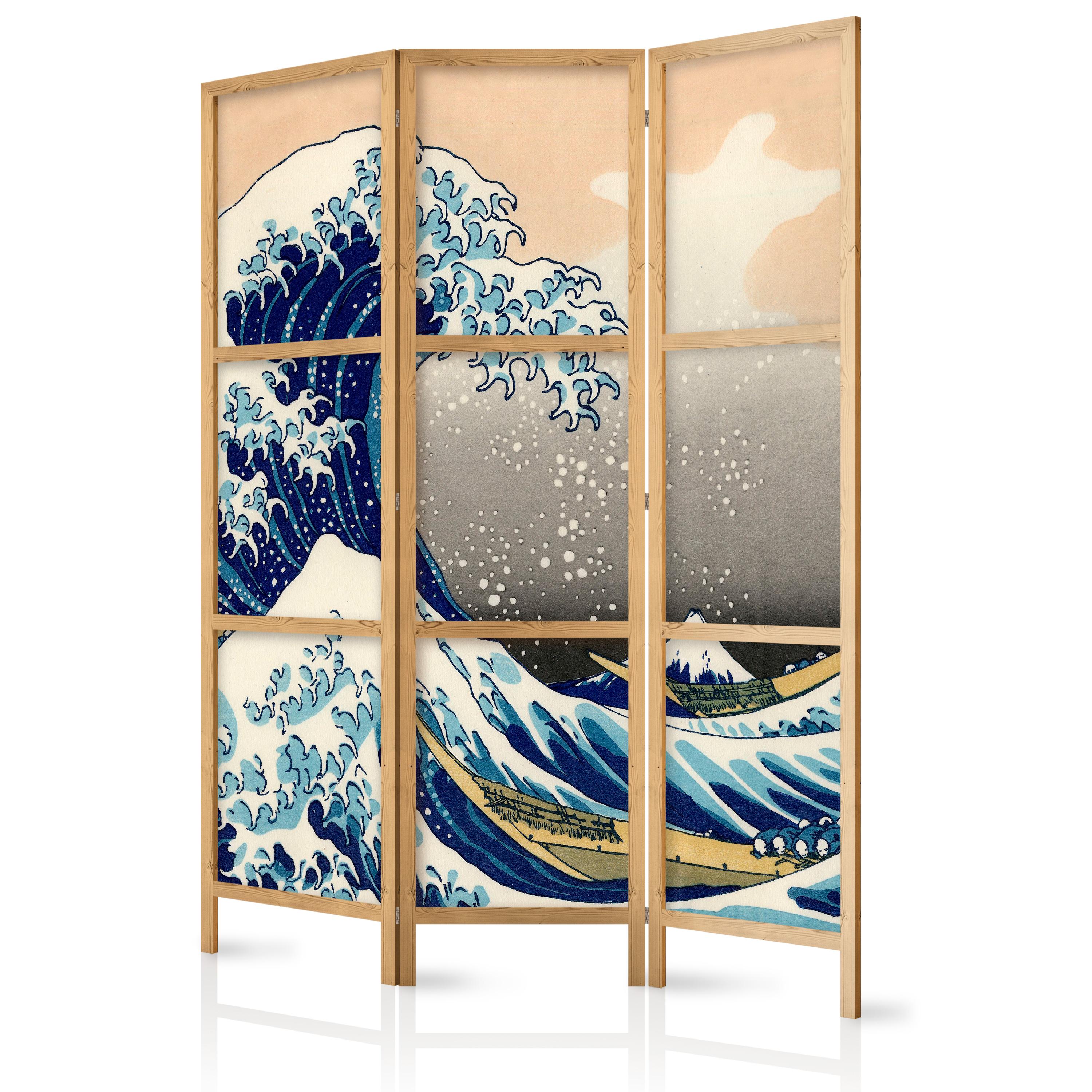Japansk skærmvæg - Great Wave in Kanagawa I 135 x 161 cm