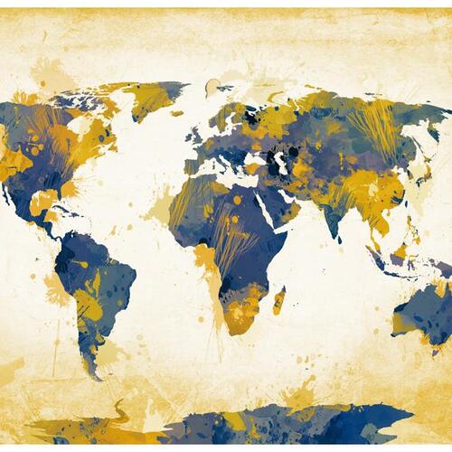 Fototapet - Map of the World - Sun and sky