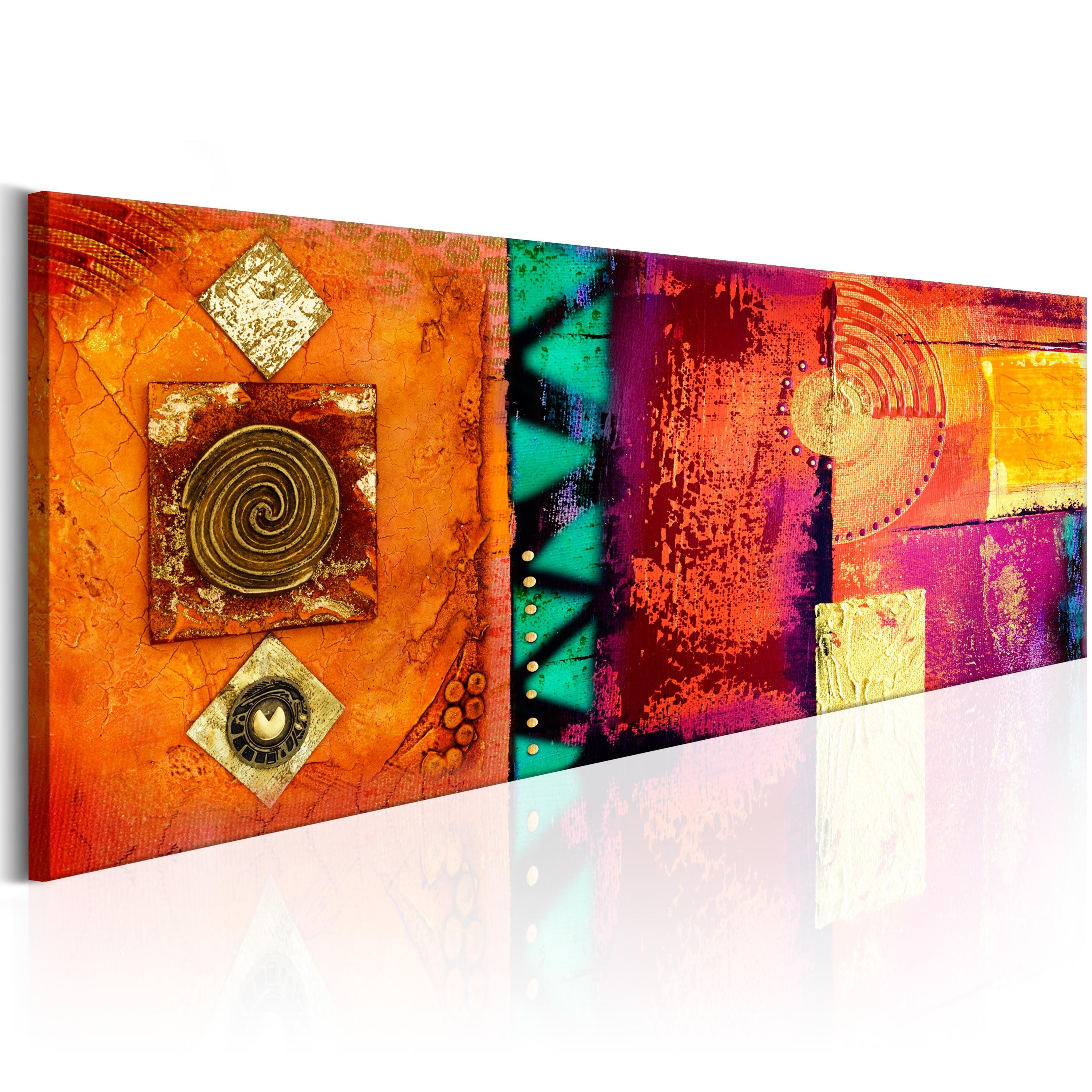 Billede - Orange Abstraction - 135 x 45 cm - Standard billede