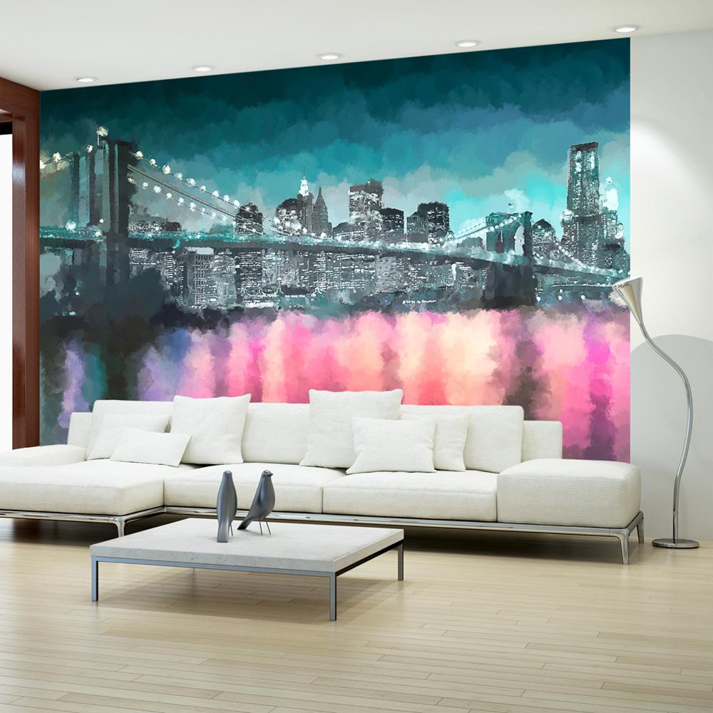Fototapet - Painted New York - 100 x 70 cm - Standard billede
