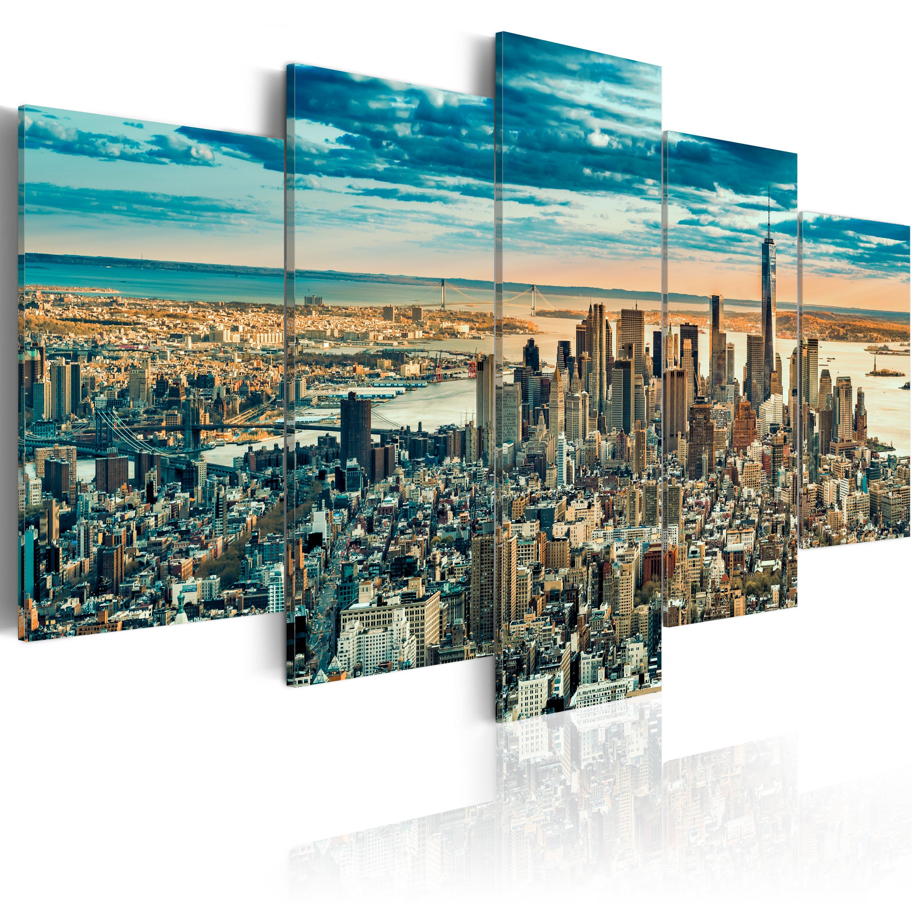Billede - NY: Dream City - 100 x 50 cm - På italiensk lærred billede