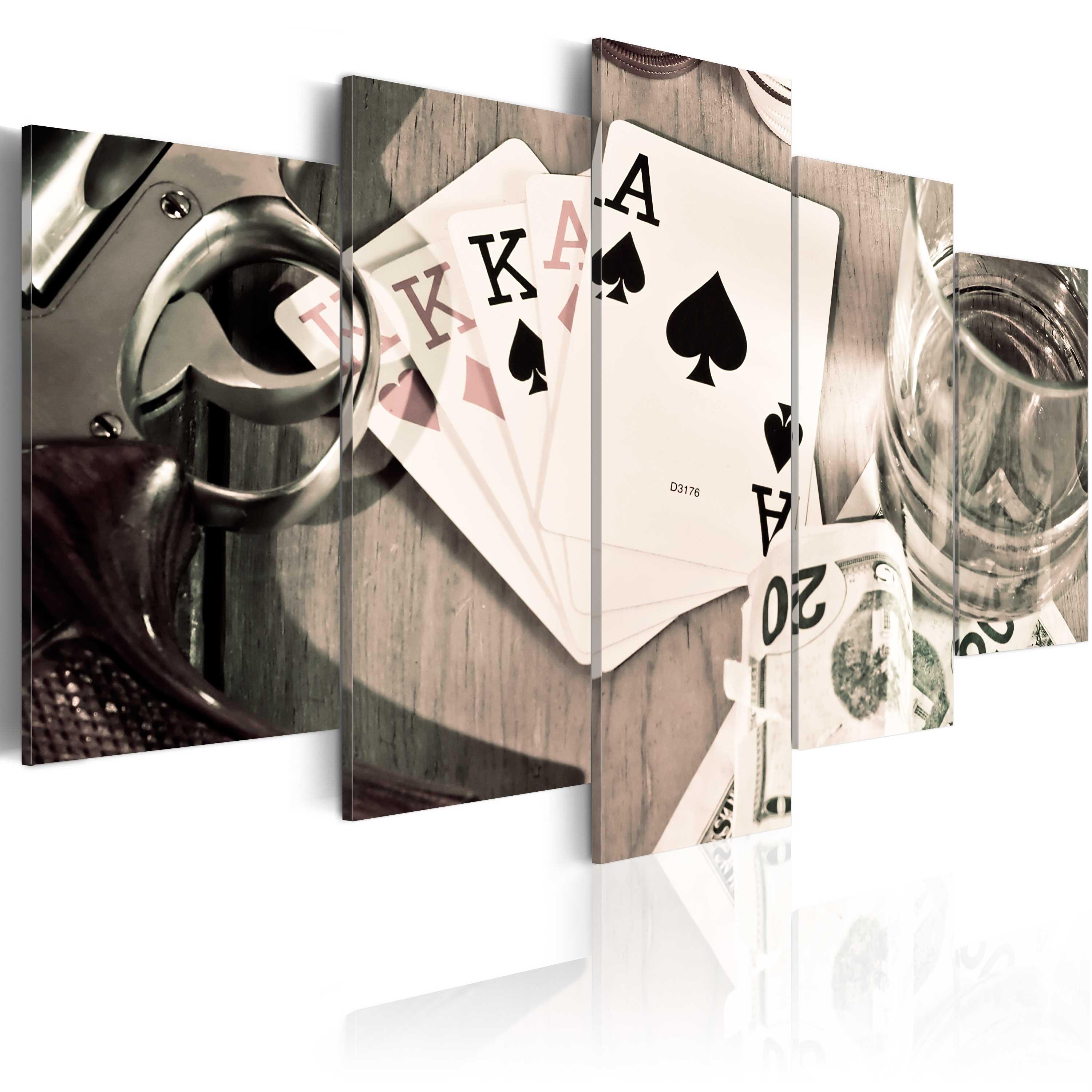 Billede - Poker night - 200 x 100 cm - På italiensk lærred billede