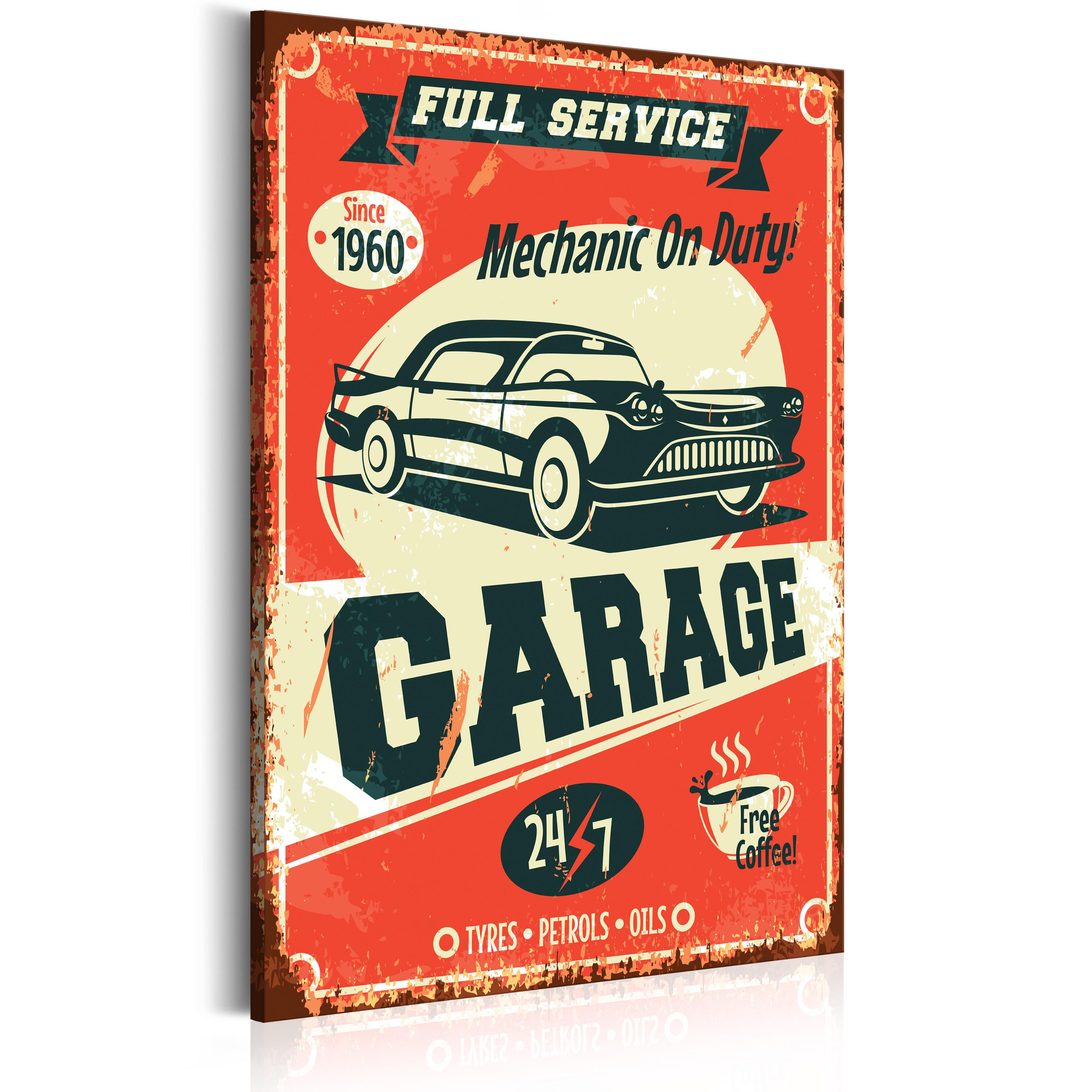 Billede - Old School - 40 x 60 cm - På italiensk lærred billede