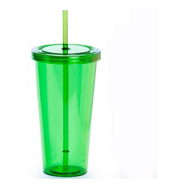 Kop med Sugerør (750 ml) 144874 Grøn