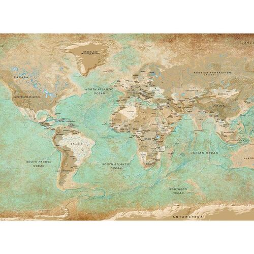 Fototapet - Turquoise World Map II