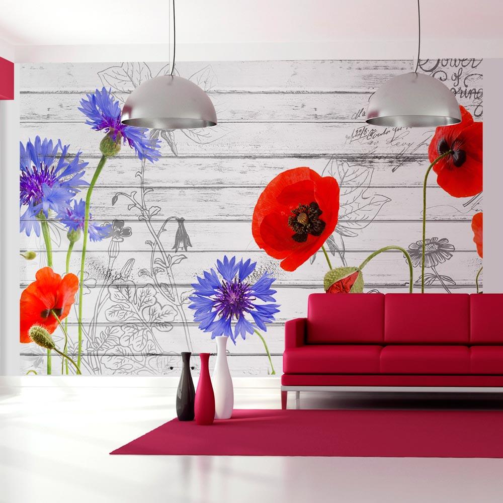 Fototapet - Wildflowers - 150 x 105 cm - Standard billede