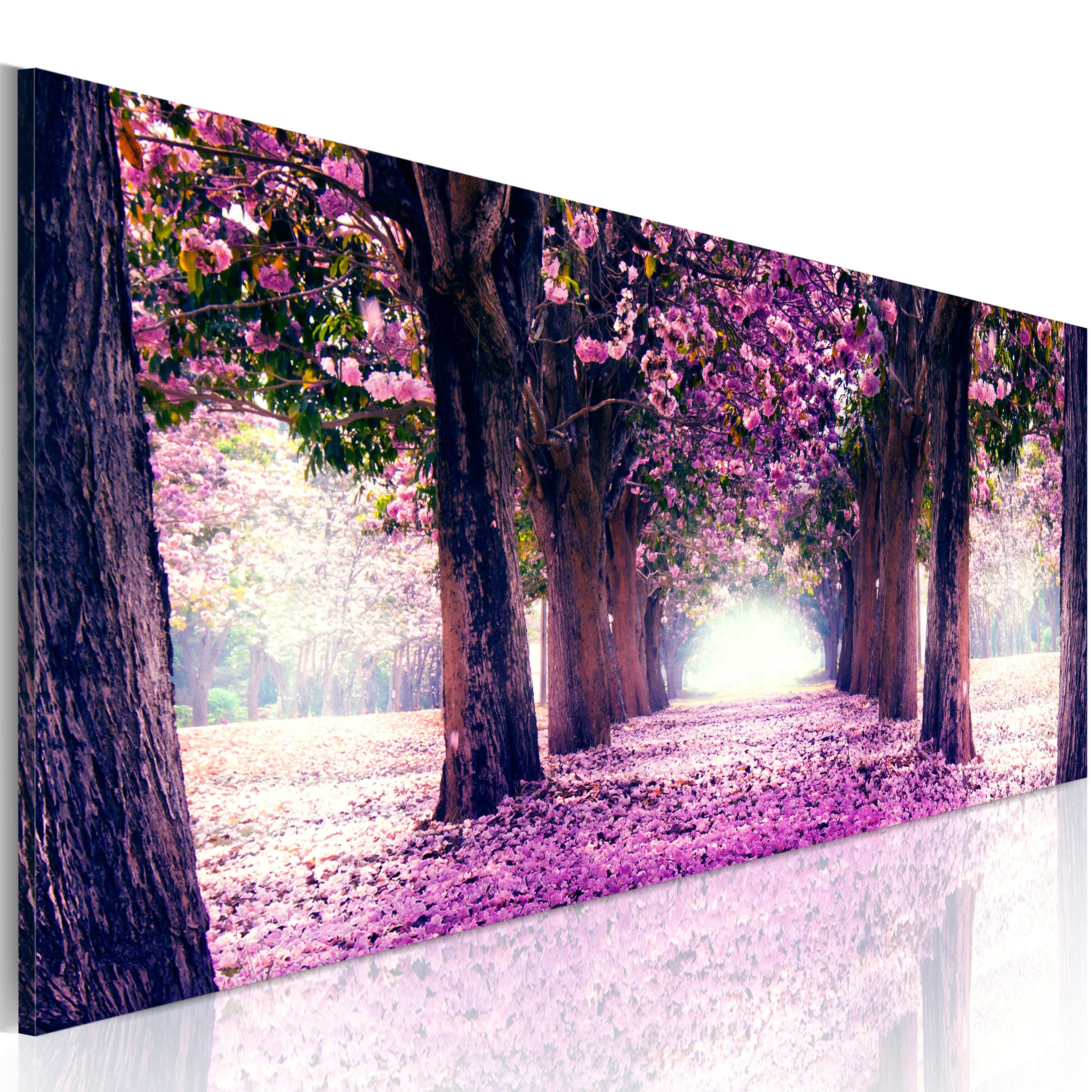 Billede - Purple Spring - 135 x 45 cm - På italiensk lærred billede