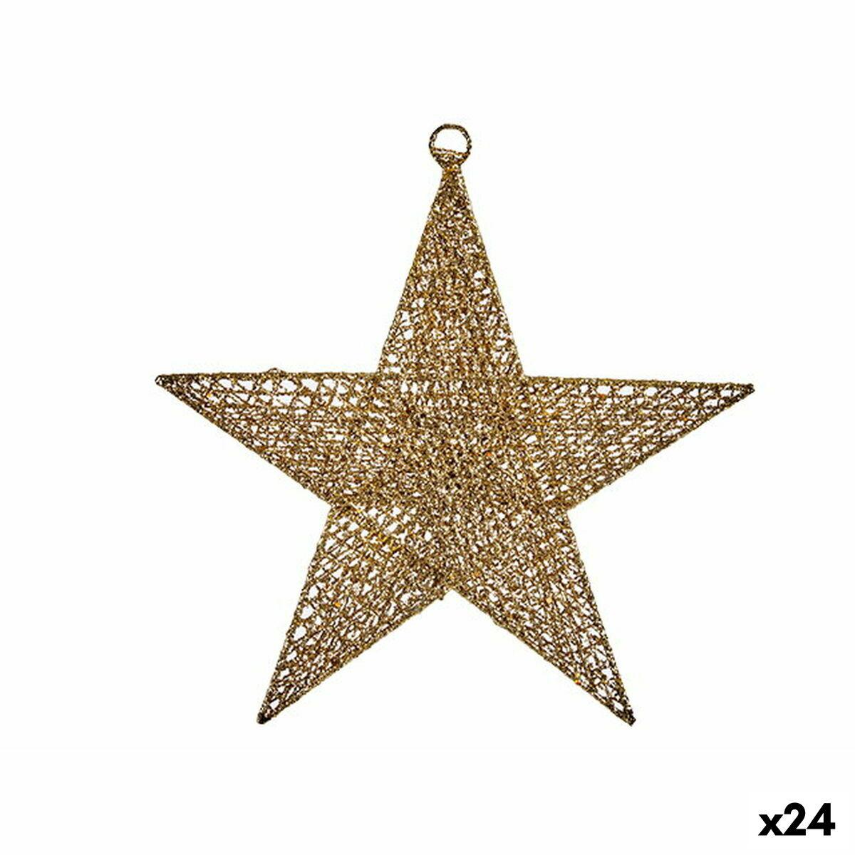 Julepynt Stjerne Gylden Metal 30 x 32 x 0,5 cm (24 enheder)